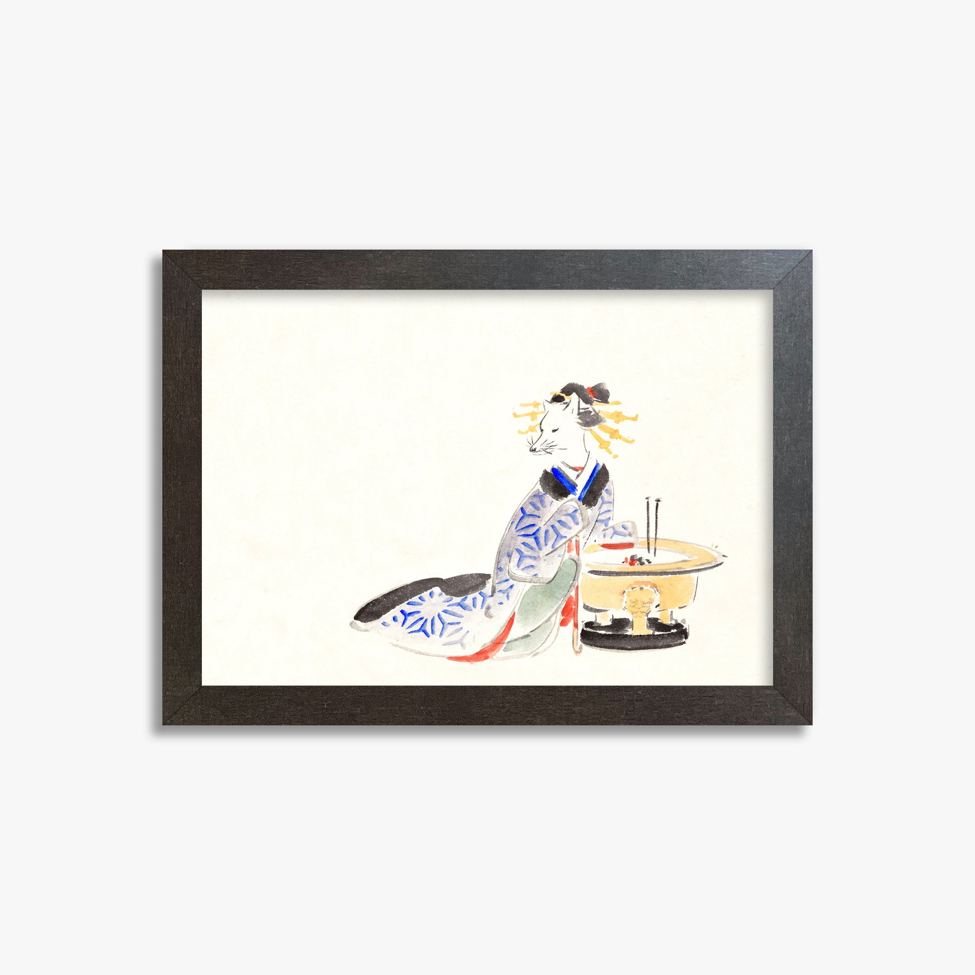 Utagawa Hiroshige: Fox (from the Album of Ichiryusai Hiroshige`s Sketches), 21x30cm Framed Art Reproduction With Espresso Frame