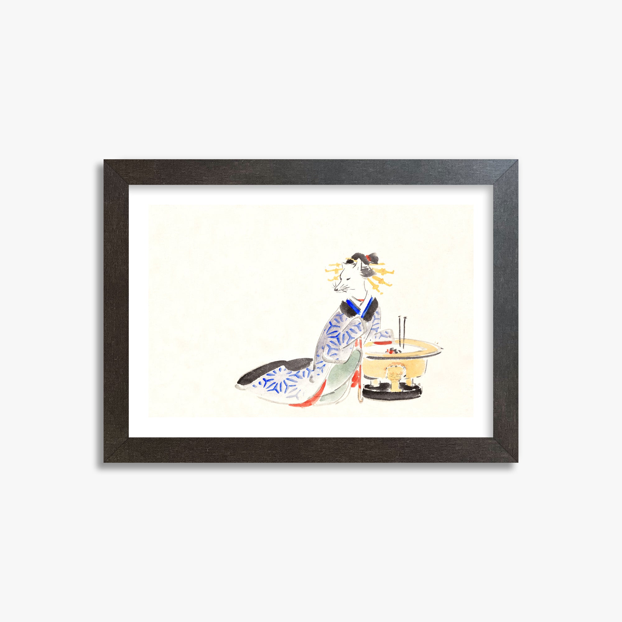 Utagawa Hiroshige: Fox (from the Album of Ichiryusai Hiroshige`s Sketches), 21x30cm Framed Art Reproduction With Espresso Frame