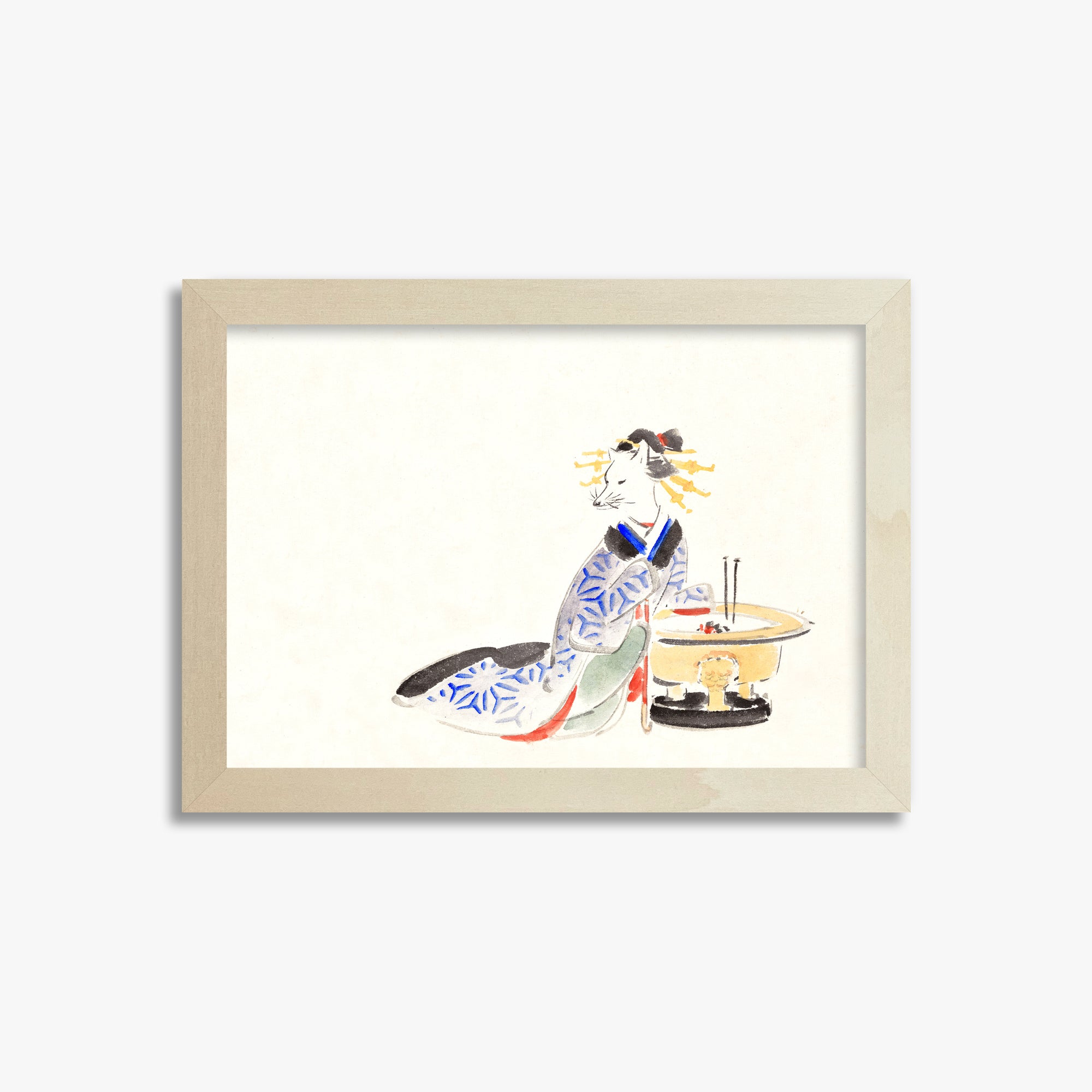Utagawa Hiroshige: Fox (from the Album of Ichiryusai Hiroshige`s Sketches), 21x30cm Framed Art Reproduction With Lime Wood Frame