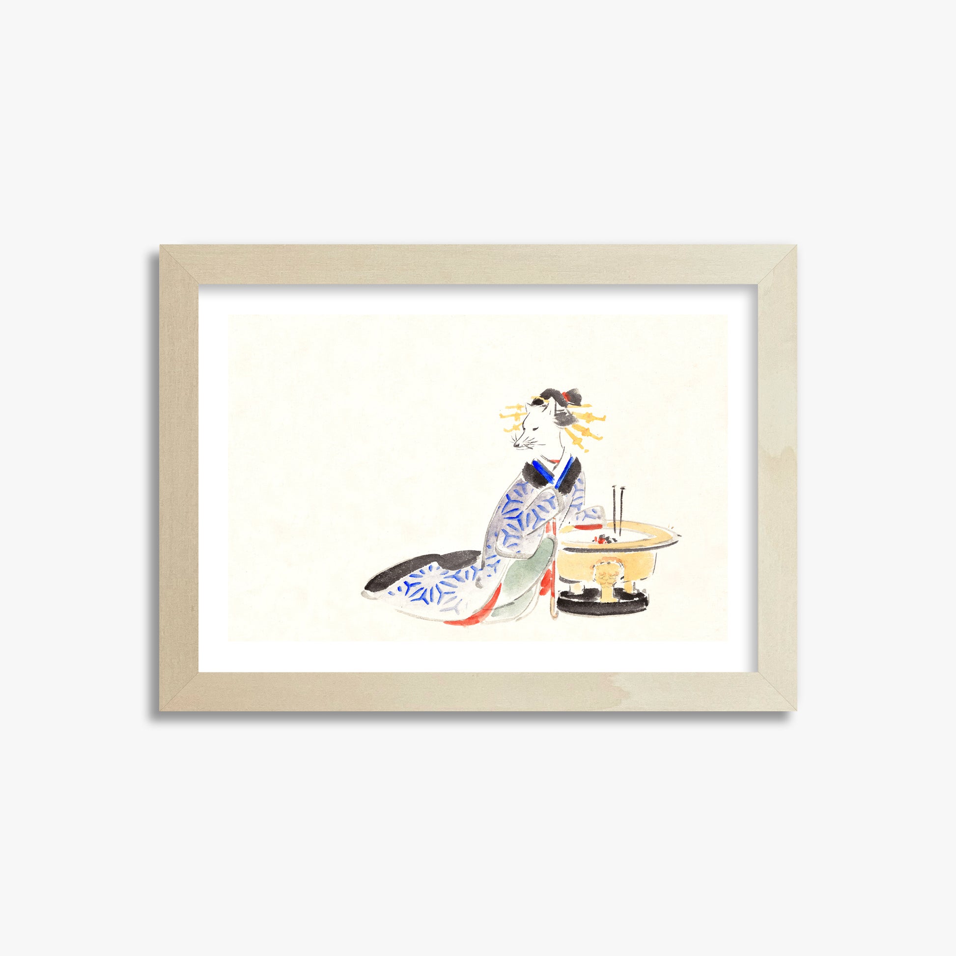 Utagawa Hiroshige: Fox (from the Album of Ichiryusai Hiroshige`s Sketches), 21x30cm Framed Art Reproduction With Lime Wood Frame