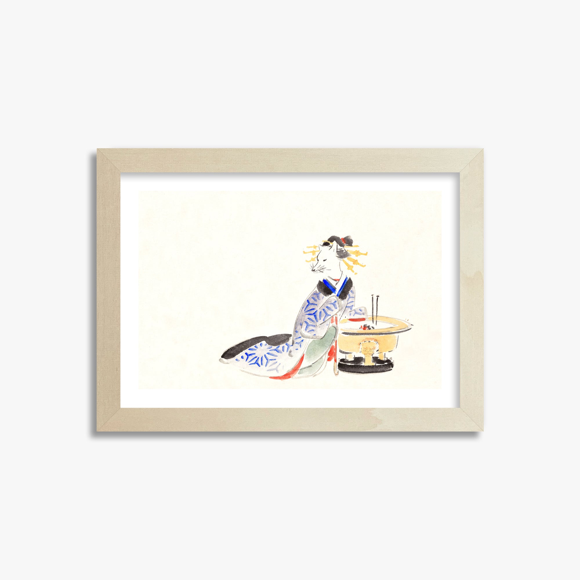 Utagawa Hiroshige: Fox (from the Album of Ichiryusai Hiroshige`s Sketches), 21x30cm Framed Art Reproduction With Lime Wood Frame