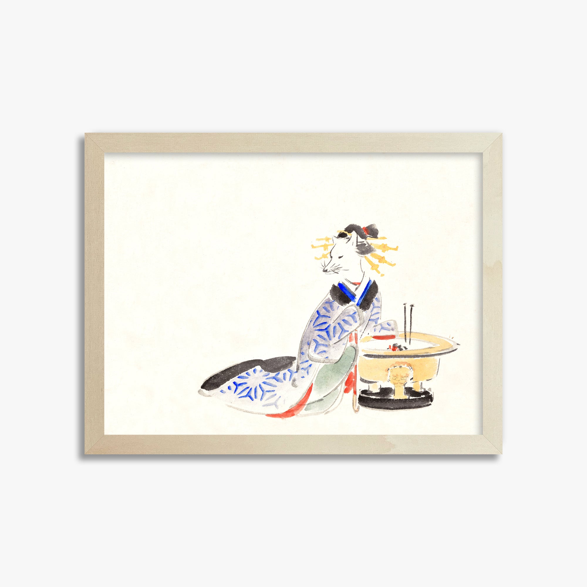Utagawa Hiroshige: Fox (from the Album of Ichiryusai Hiroshige`s Sketches), 30x40cm Framed Art Reproduction With Lime Wood Frame