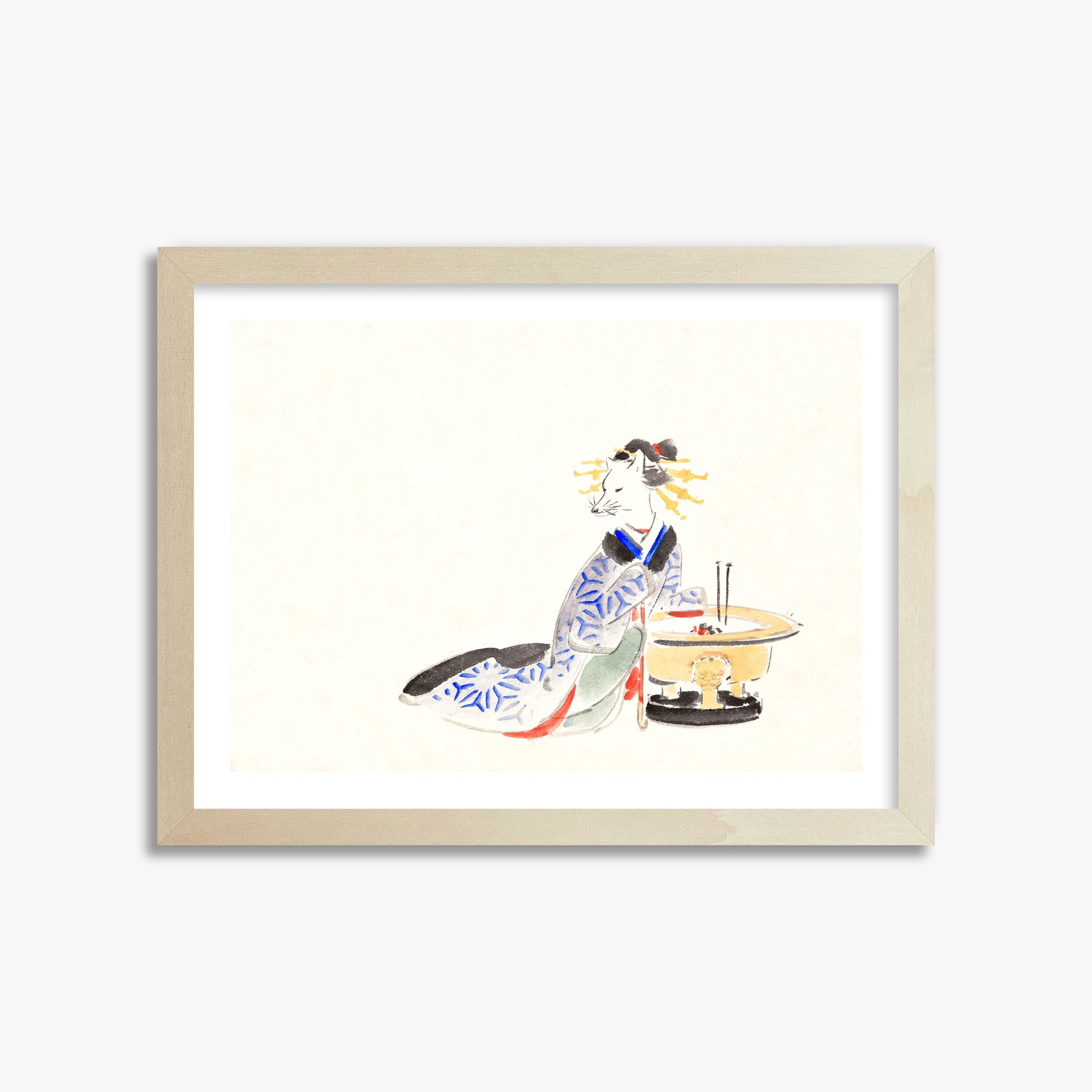 Utagawa Hiroshige: Fox (from the Album of Ichiryusai Hiroshige`s Sketches), 30x40cm Framed Art Reproduction With Lime Wood Frame