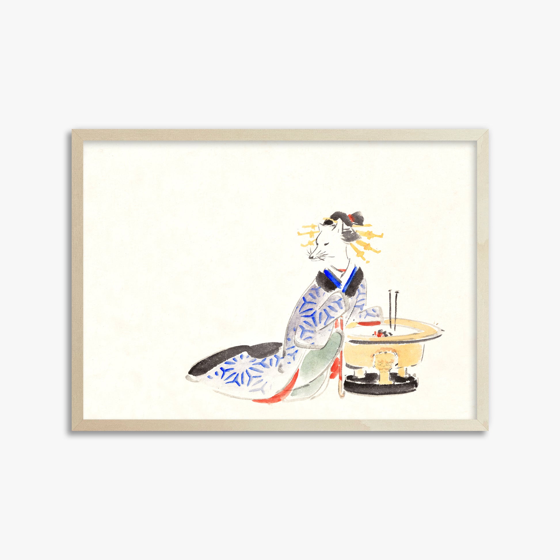 Utagawa Hiroshige: Fox (from the Album of Ichiryusai Hiroshige`s Sketches), 50x70cm Framed Art Reproduction With Lime Wood Frame