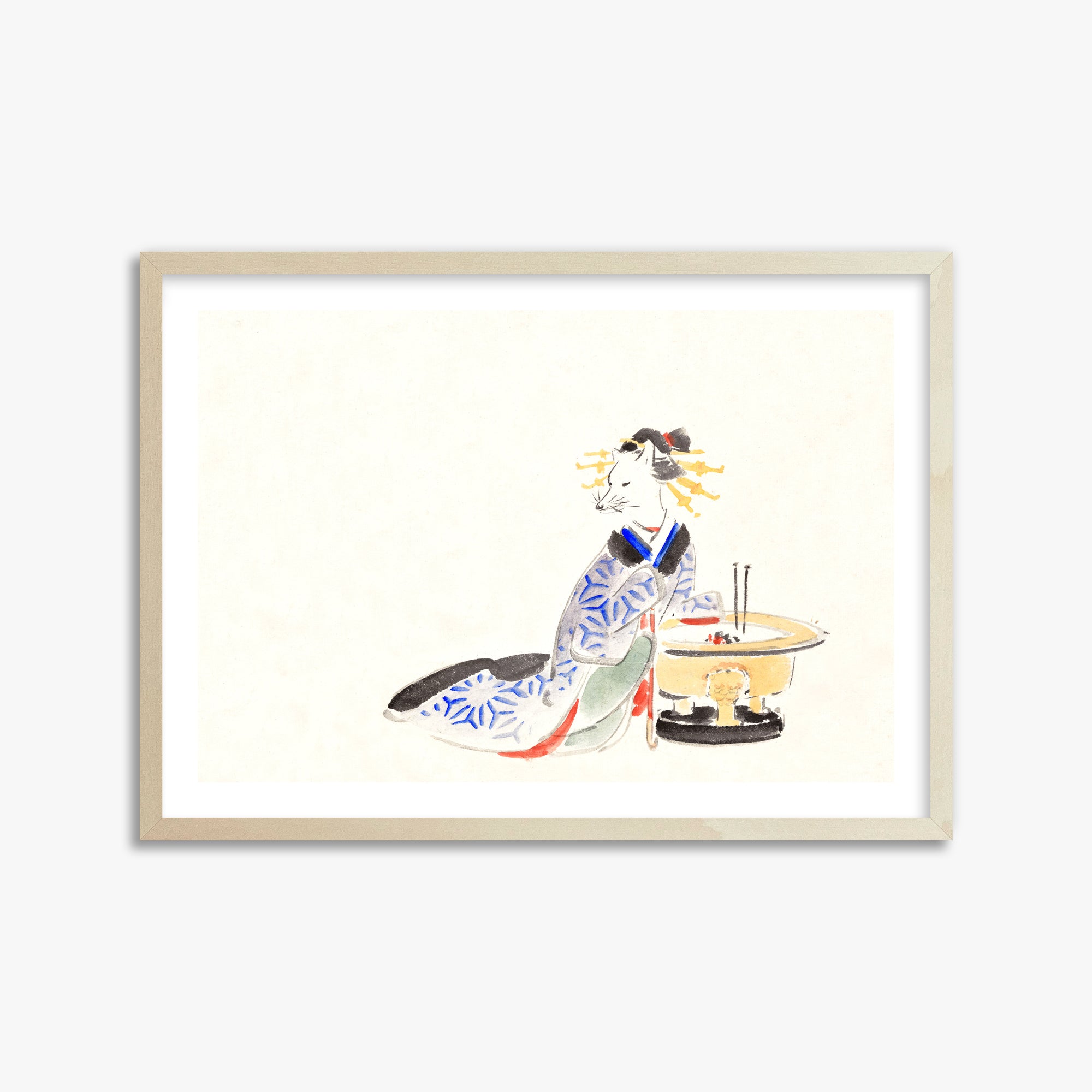 Utagawa Hiroshige: Fox (from the Album of Ichiryusai Hiroshige`s Sketches), 50x70cm Framed Art Reproduction With Lime Wood Frame
