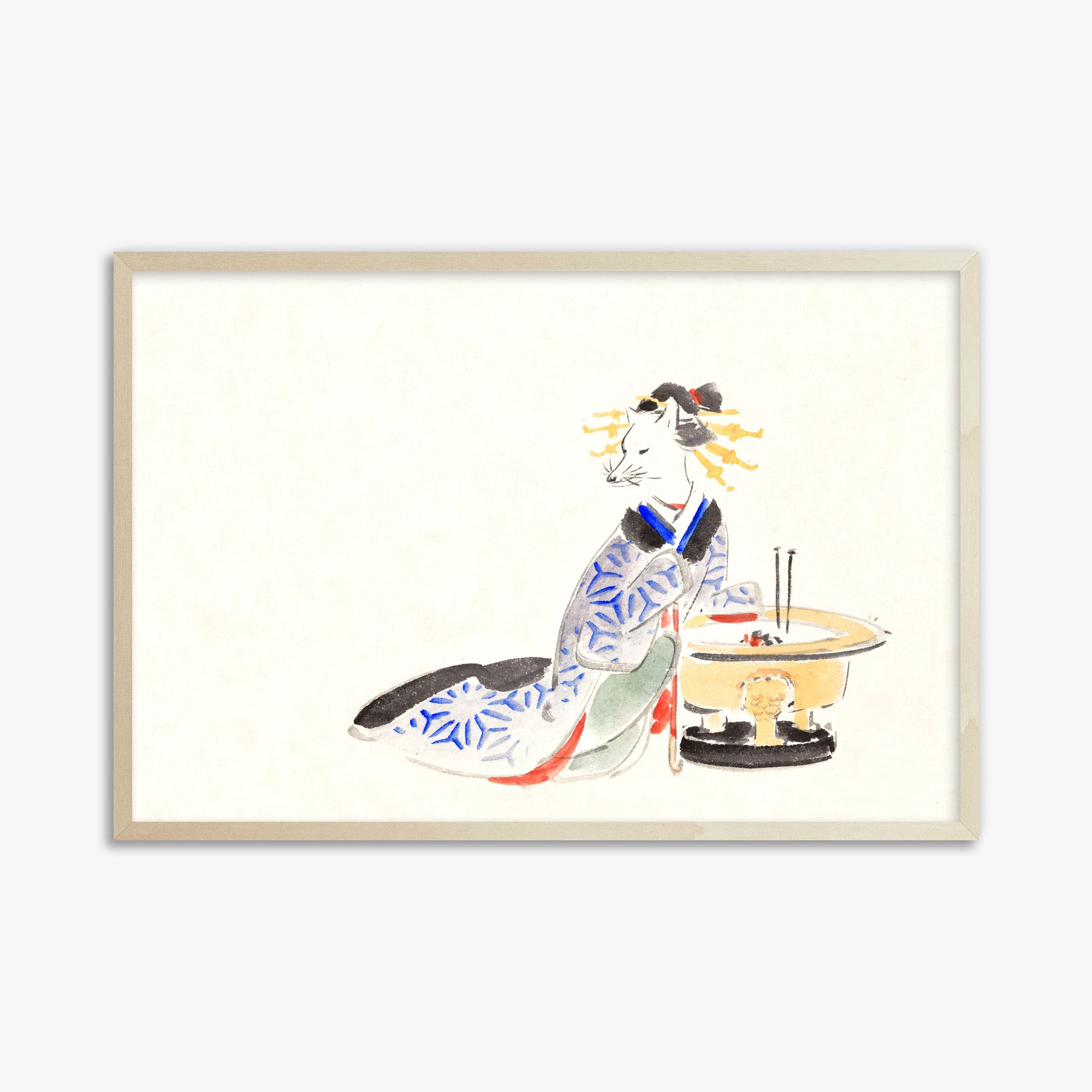 Utagawa Hiroshige: Fox (from the Album of Ichiryusai Hiroshige`s Sketches), 61x91cm Framed Art Reproduction With Lime Wood Frame