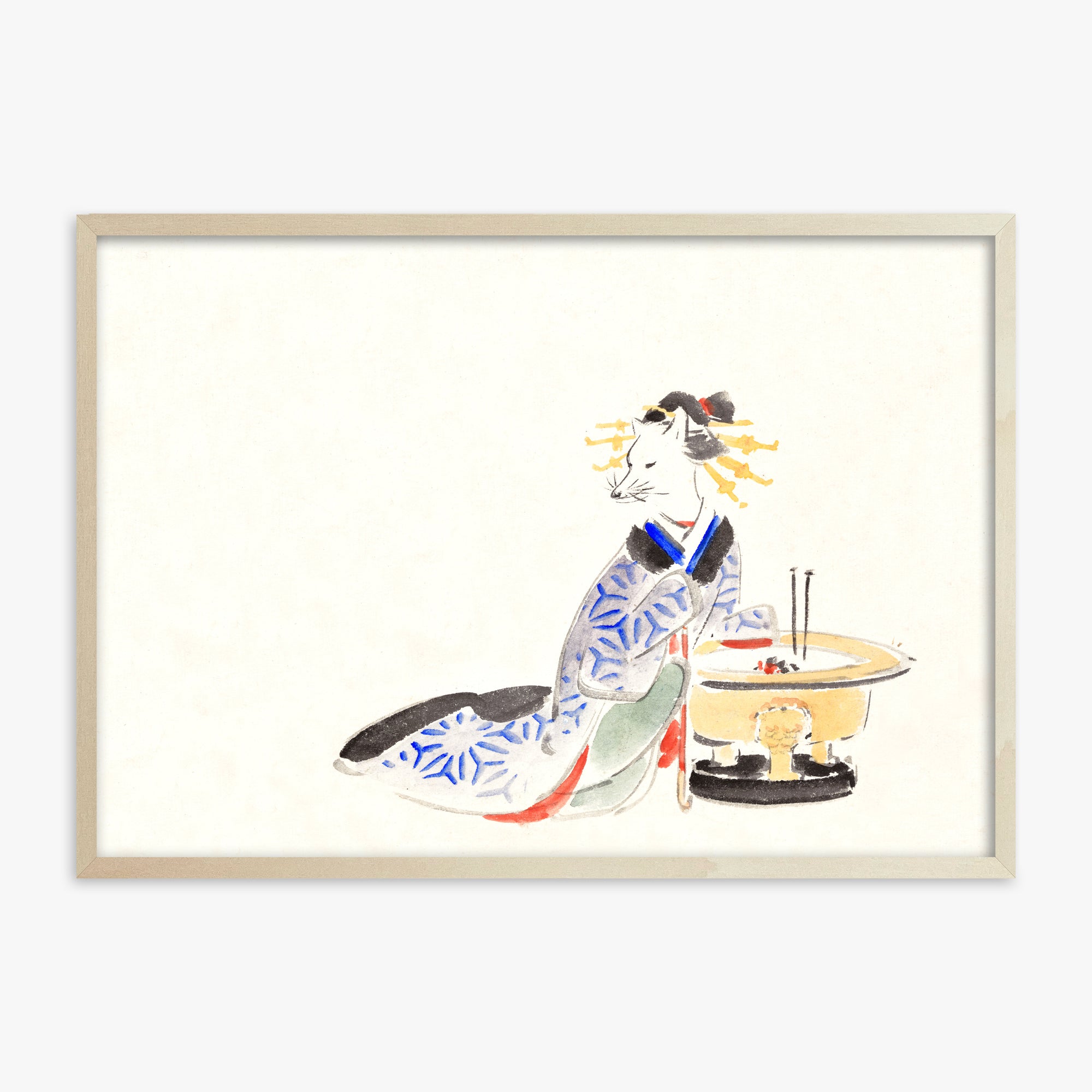 Utagawa Hiroshige: Fox (from the Album of Ichiryusai Hiroshige`s Sketches), 70x100cm Framed Art Reproduction With Lime Wood Frame