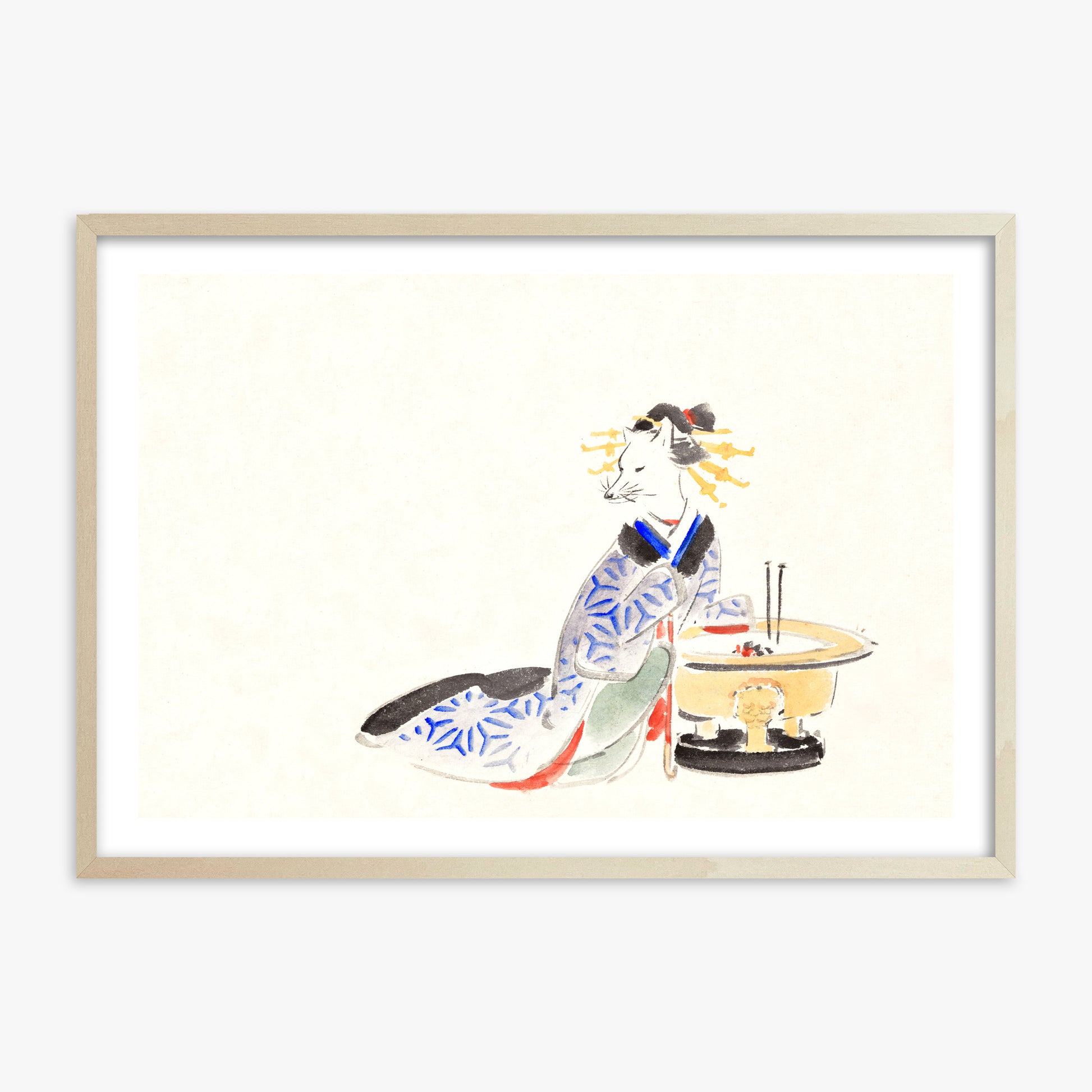 Utagawa Hiroshige: Fox (from the Album of Ichiryusai Hiroshige`s Sketches), 70x100cm Framed Art Reproduction With Lime Wood Frame