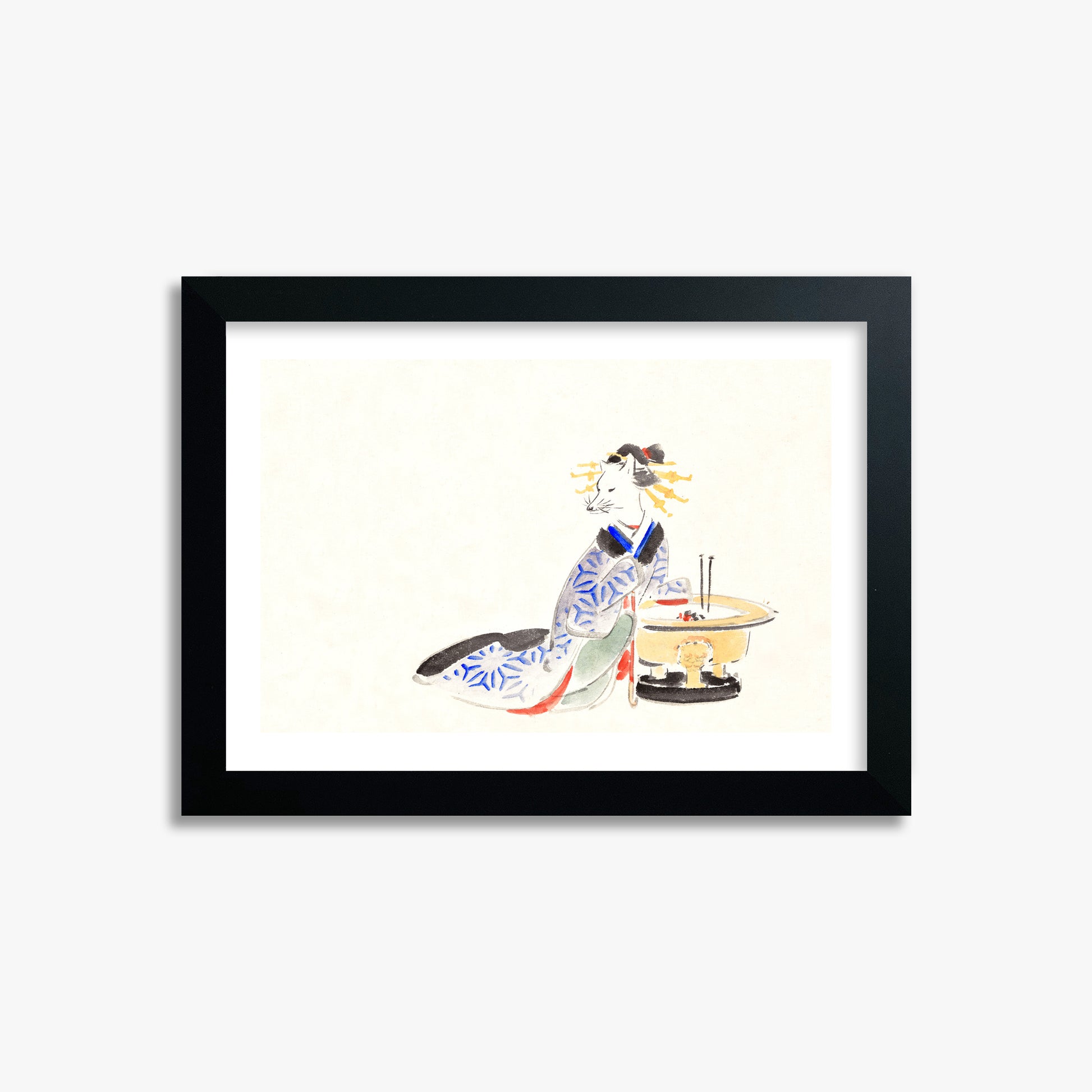Utagawa Hiroshige: Fox (from the Album of Ichiryusai Hiroshige`s Sketches), 21x30cm Black Framed Art Reproduction