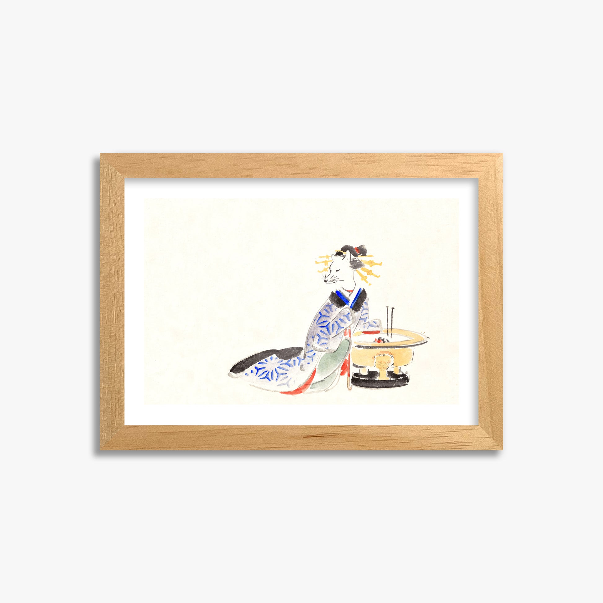 Utagawa Hiroshige: Fox (from the Album of Ichiryusai Hiroshige`s Sketches), 21x30cm Oak Framed Art Reproduction
