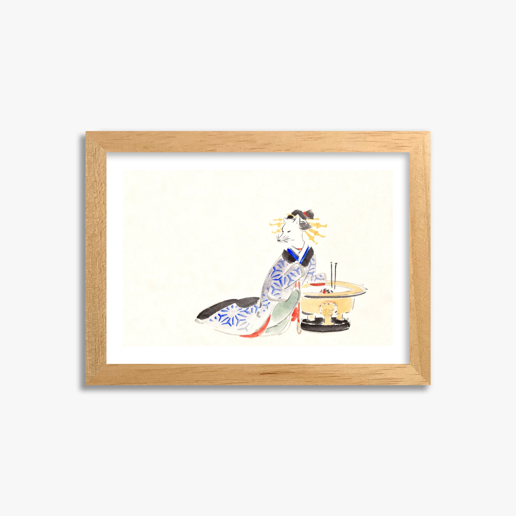 Utagawa Hiroshige: Fox (from the Album of Ichiryusai Hiroshige`s Sketches), 21x30cm Oak Framed Art Reproduction