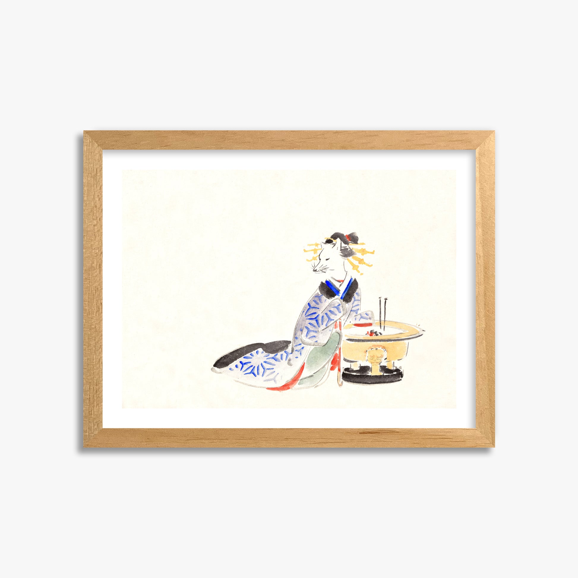 Utagawa Hiroshige: Fox (from the Album of Ichiryusai Hiroshige`s Sketches), 30x40cm Oak Framed Art Reproduction
