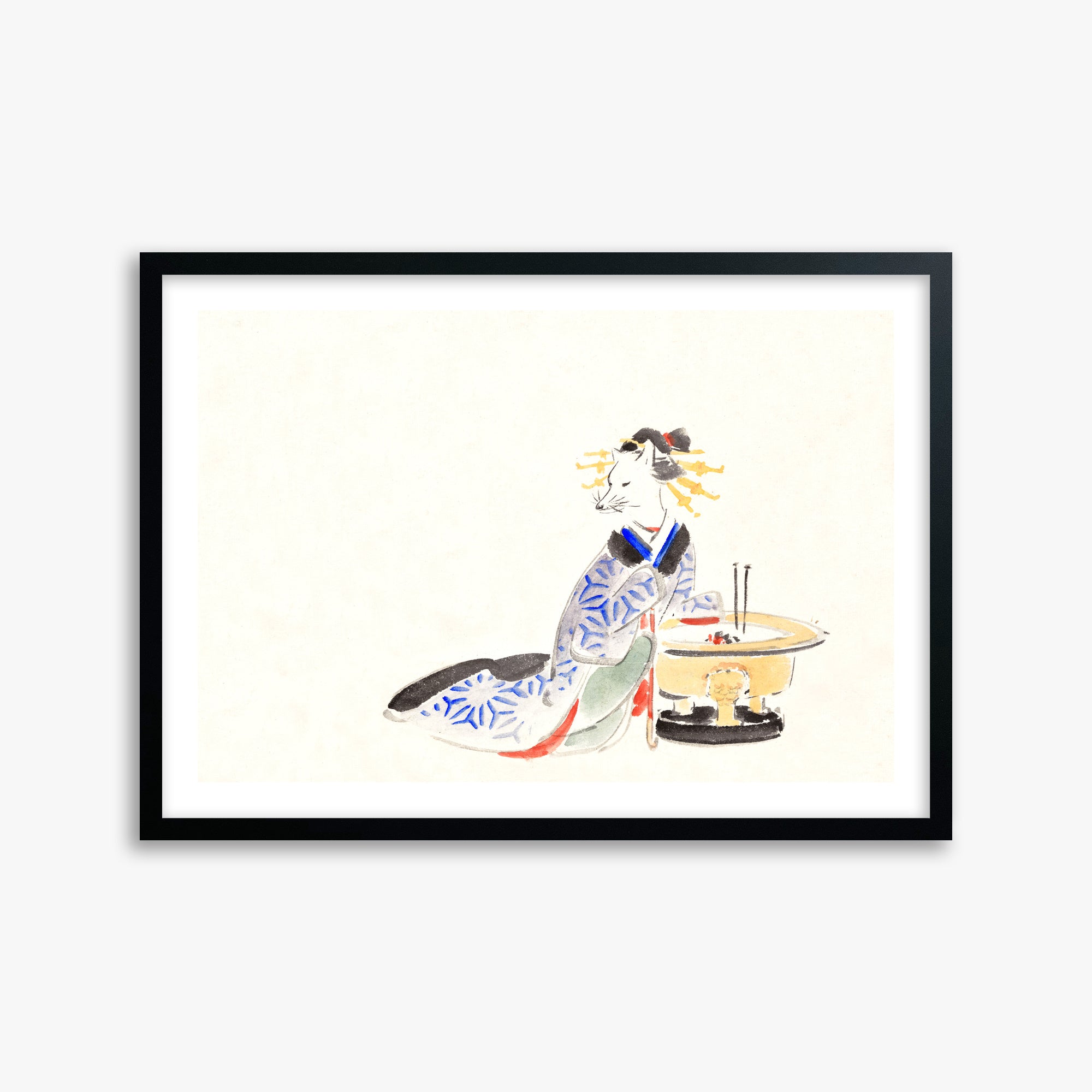 Utagawa Hiroshige: Fox (from the Album of Ichiryusai Hiroshige`s Sketches), 50x70cm Black Framed Art Reproduction