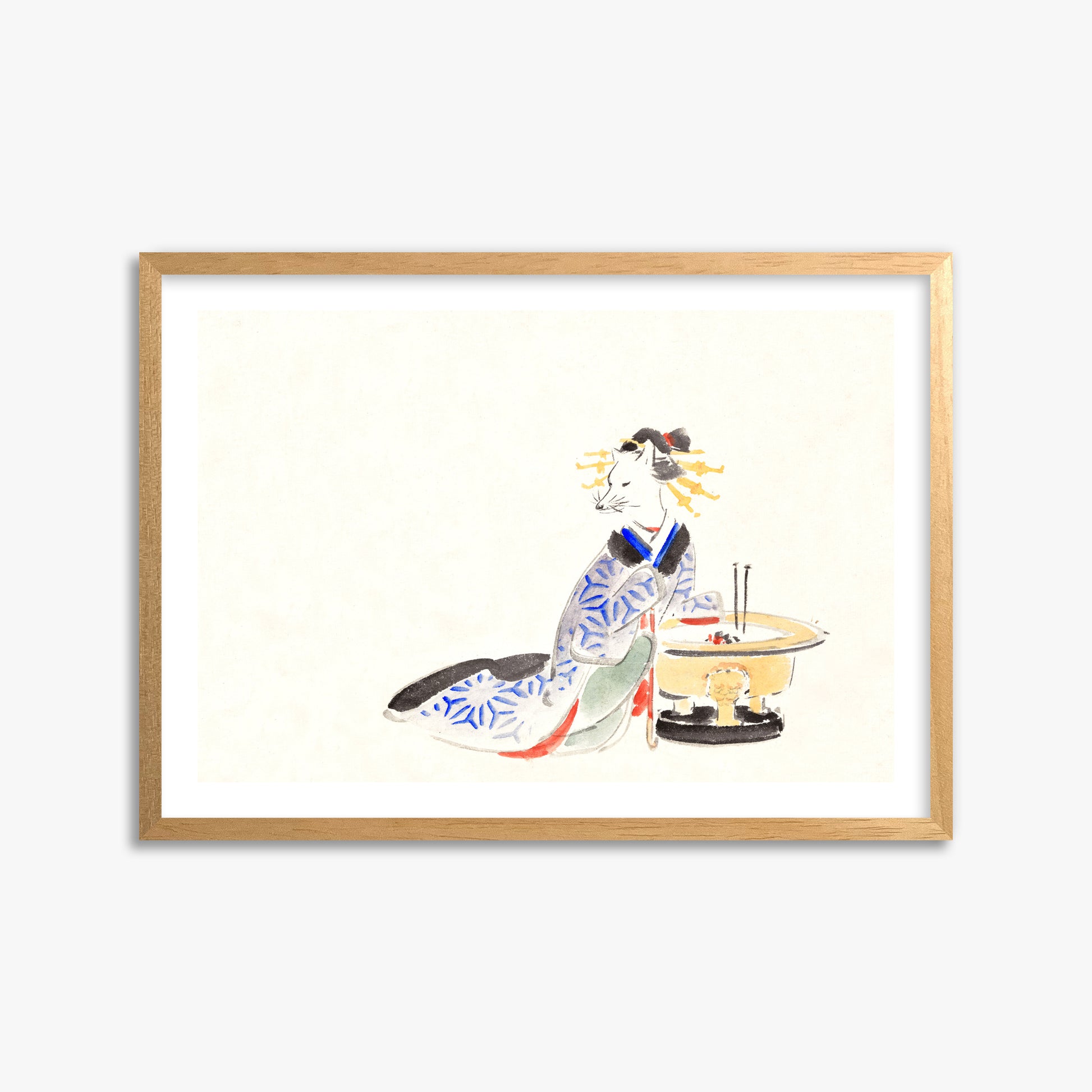 Utagawa Hiroshige: Fox (from the Album of Ichiryusai Hiroshige`s Sketches), 50x70cm Oak Framed Art Reproduction