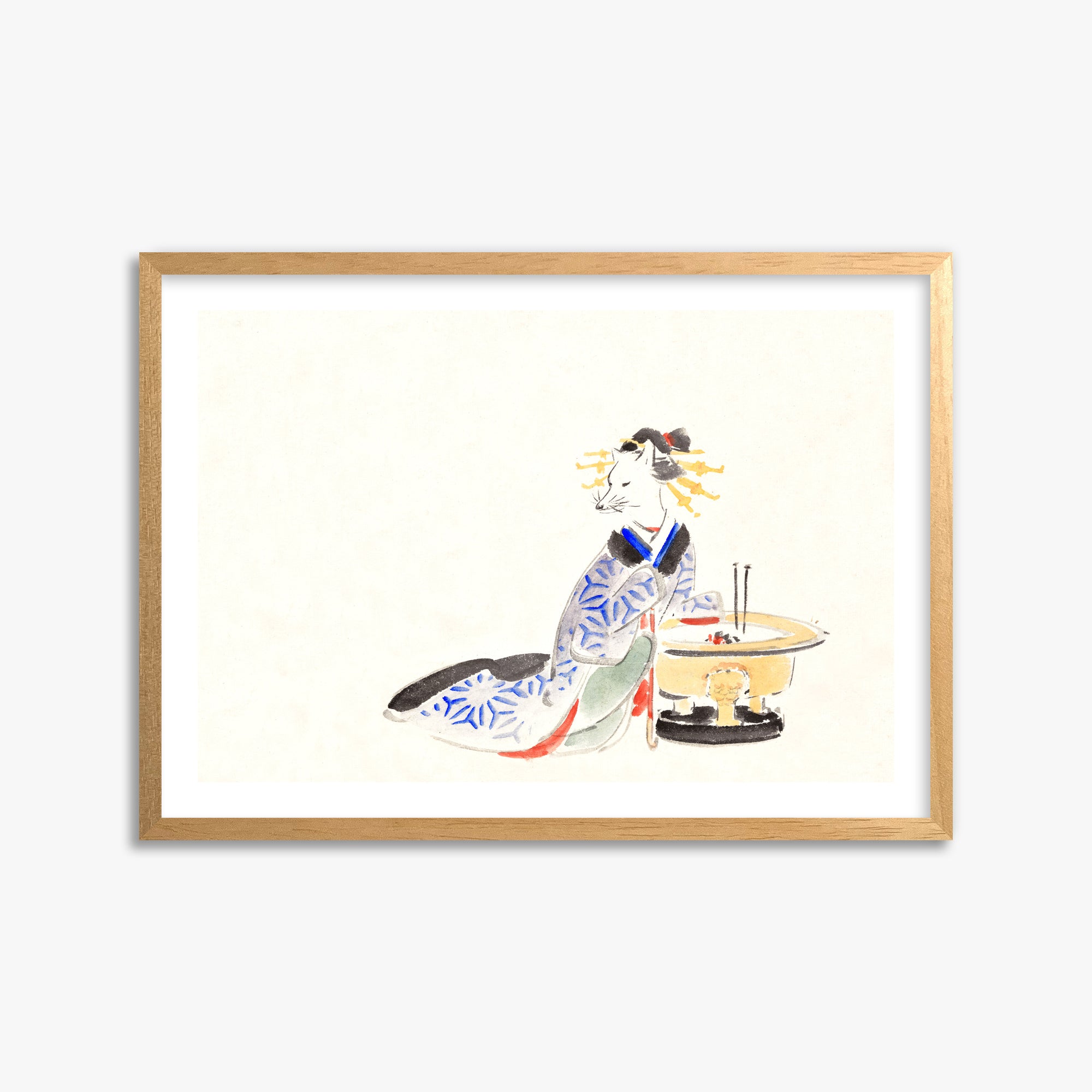 Utagawa Hiroshige: Fox (from the Album of Ichiryusai Hiroshige`s Sketches), 50x70cm Oak Framed Art Reproduction