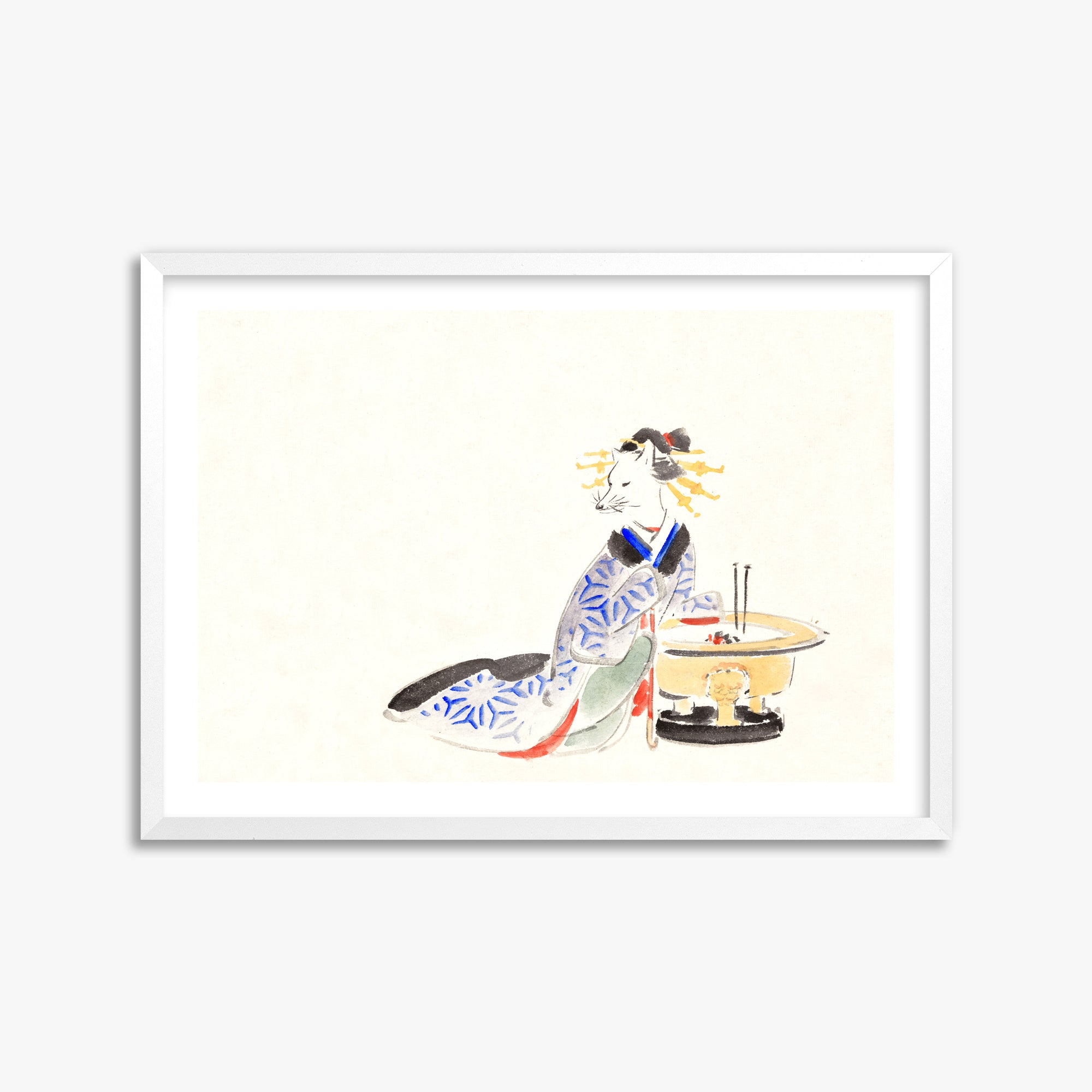 Utagawa Hiroshige: Fox (from the Album of Ichiryusai Hiroshige`s Sketches), 50x70cm Whitek Framed Art Reproduction