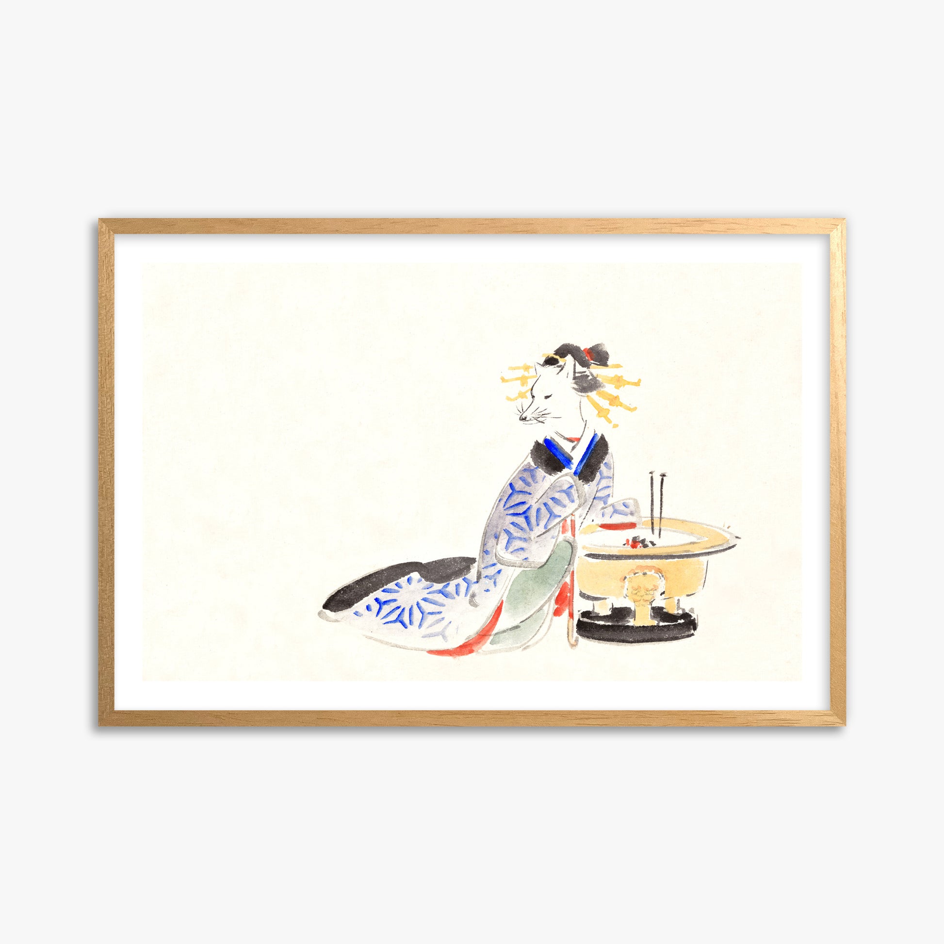 Utagawa Hiroshige: Fox (from the Album of Ichiryusai Hiroshige`s Sketches), 61x91cm Oak Framed Art Reproduction
