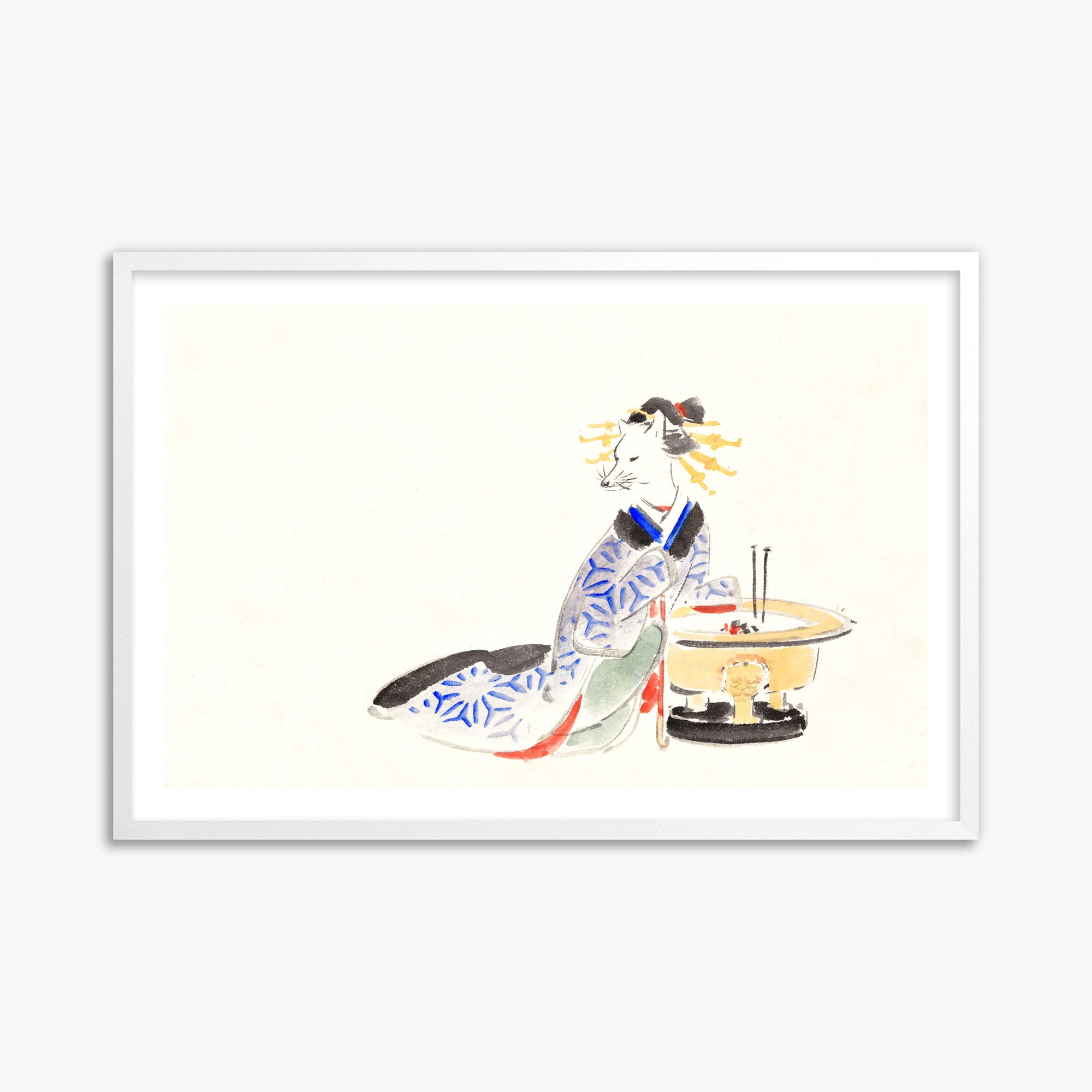 Utagawa Hiroshige: Fox (from the Album of Ichiryusai Hiroshige`s Sketches), 61x91cm Whitek Framed Art Reproduction