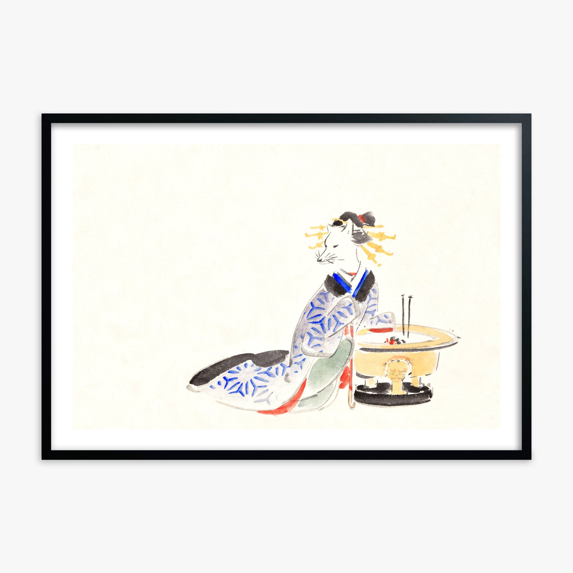 Utagawa Hiroshige: Fox (from the Album of Ichiryusai Hiroshige`s Sketches), 70x100cm Black Framed Art Reproduction