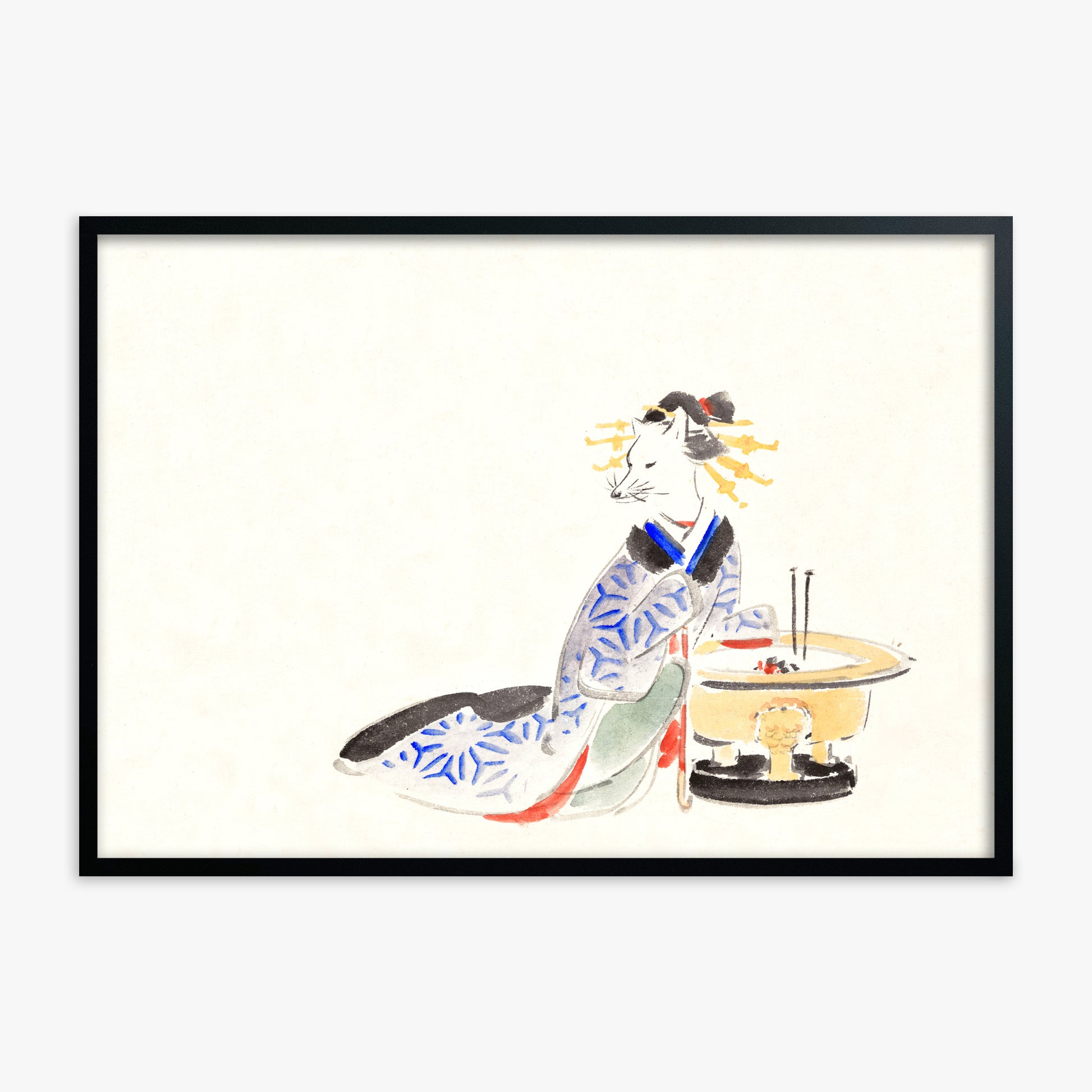Utagawa Hiroshige: Fox (from the Album of Ichiryusai Hiroshige`s Sketches), 70x100cm Black Framed Art Reproduction