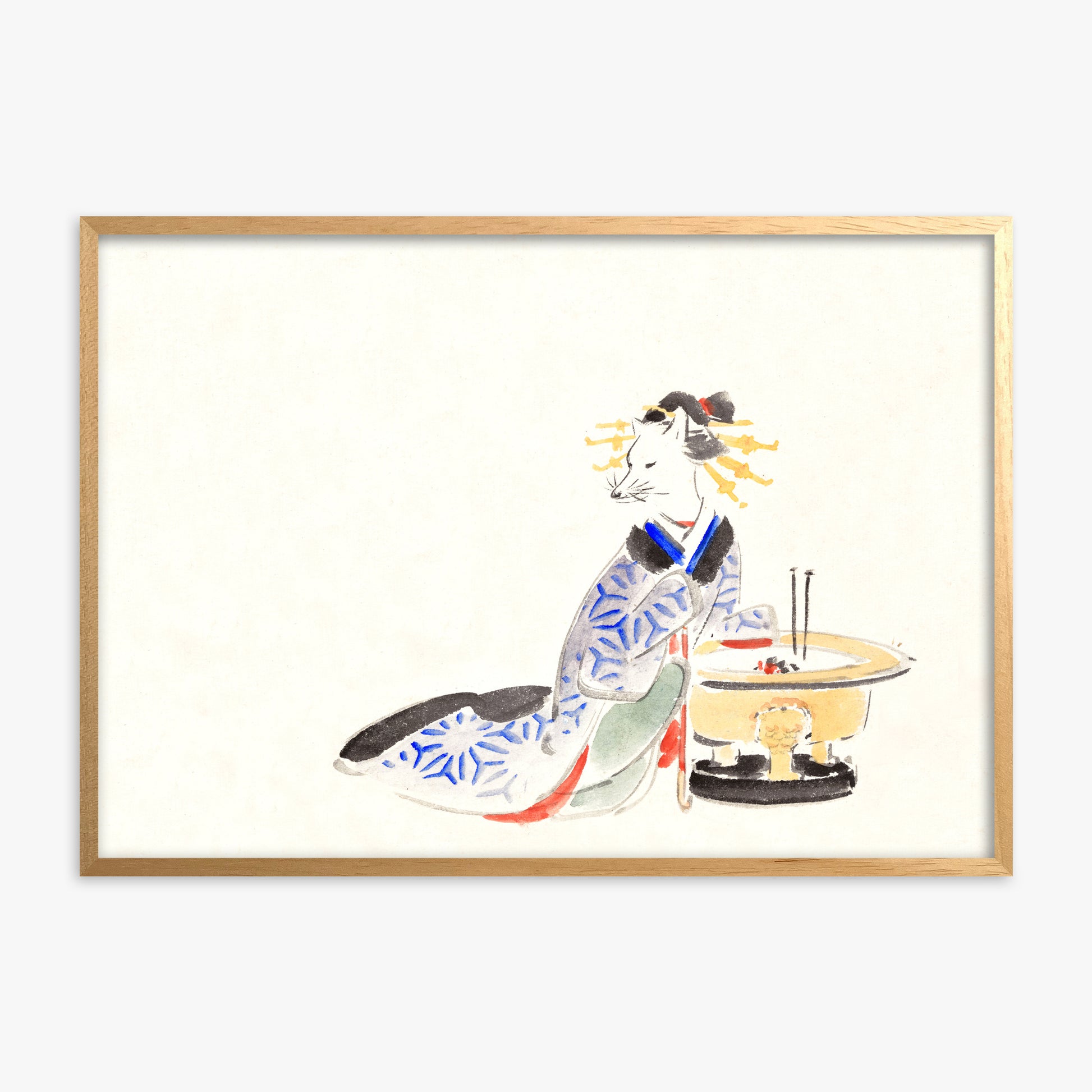 Utagawa Hiroshige: Fox (from the Album of Ichiryusai Hiroshige`s Sketches), 70x100cm Oak Framed Art Reproduction