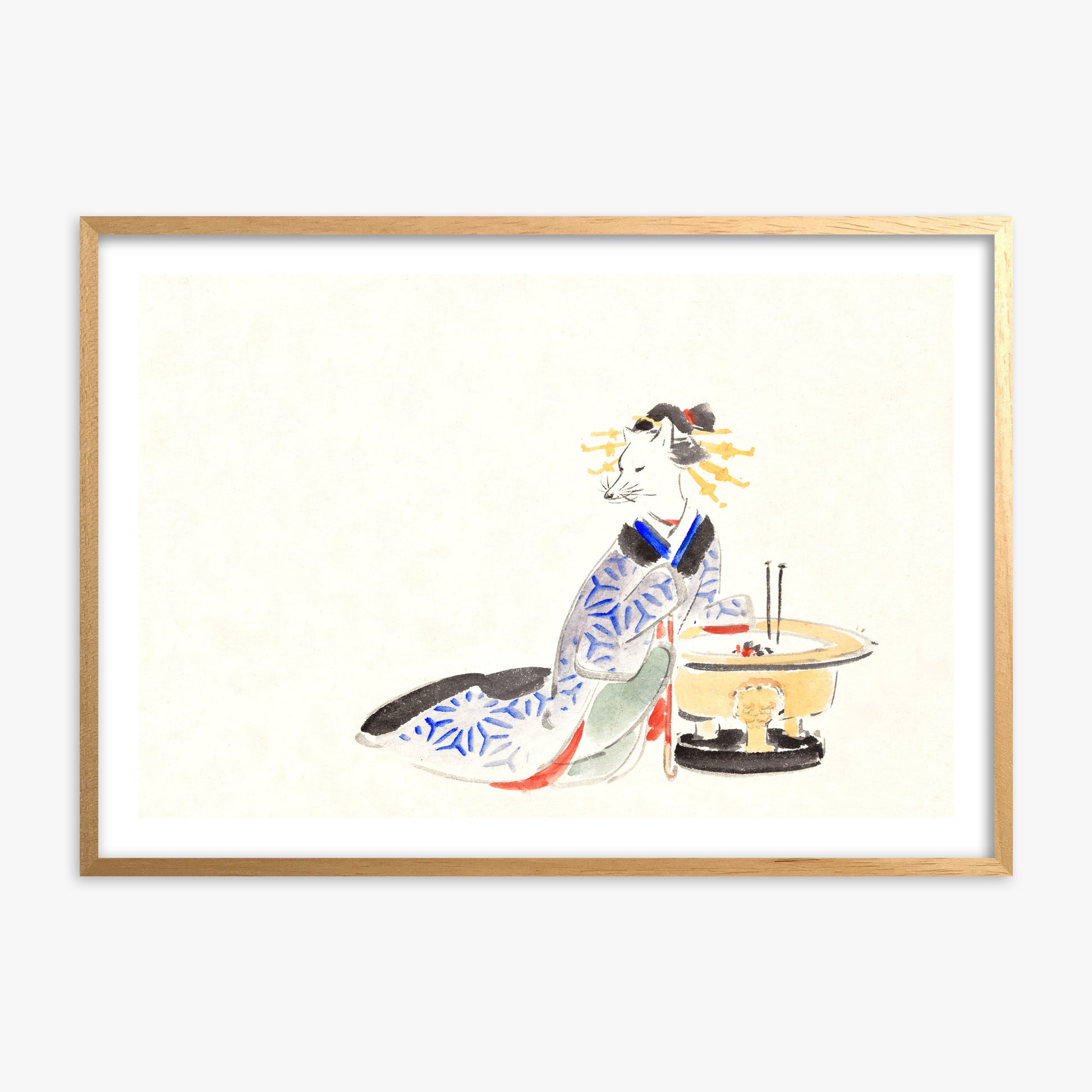 Utagawa Hiroshige: Fox (from the Album of Ichiryusai Hiroshige`s Sketches), 70x100cm Oak Framed Art Reproduction