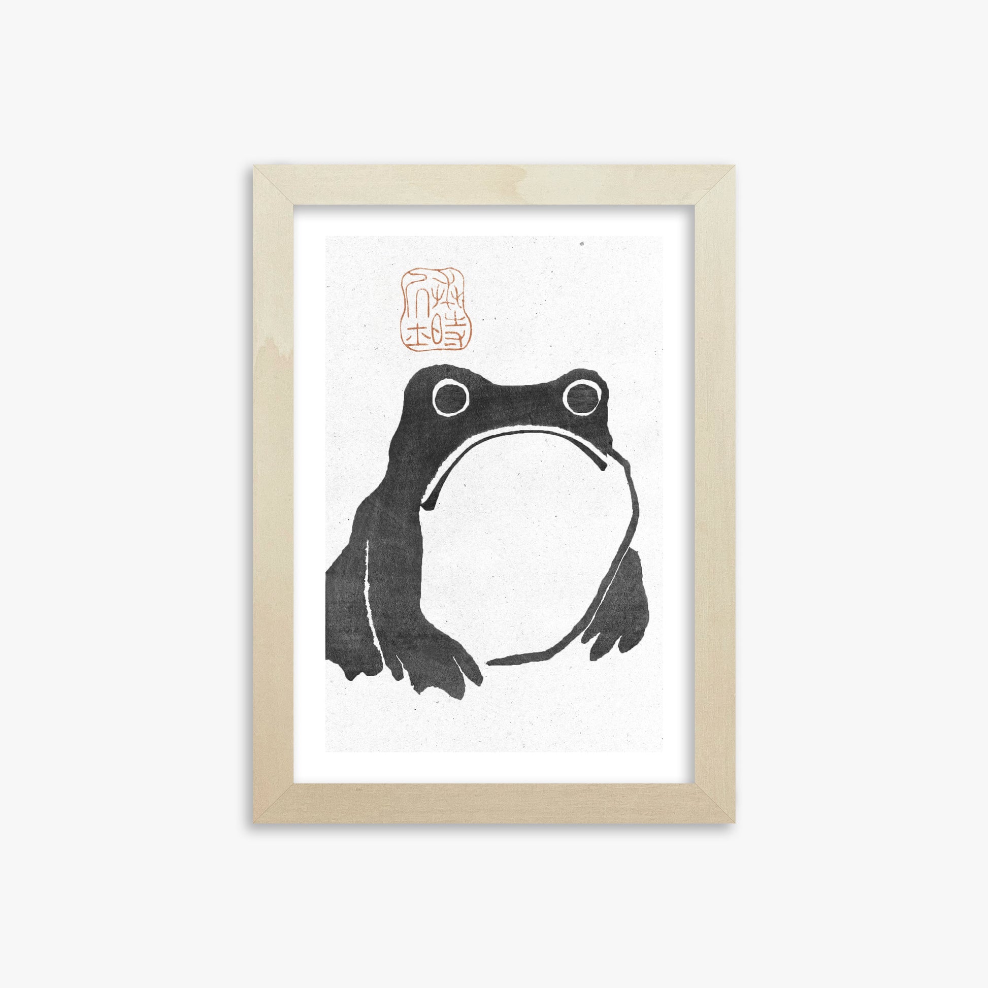 Matsumoto Hoji: The Toad - Monochrome-Style, 21x30cm Framed Art Reproduction With Lime Wood Frame
