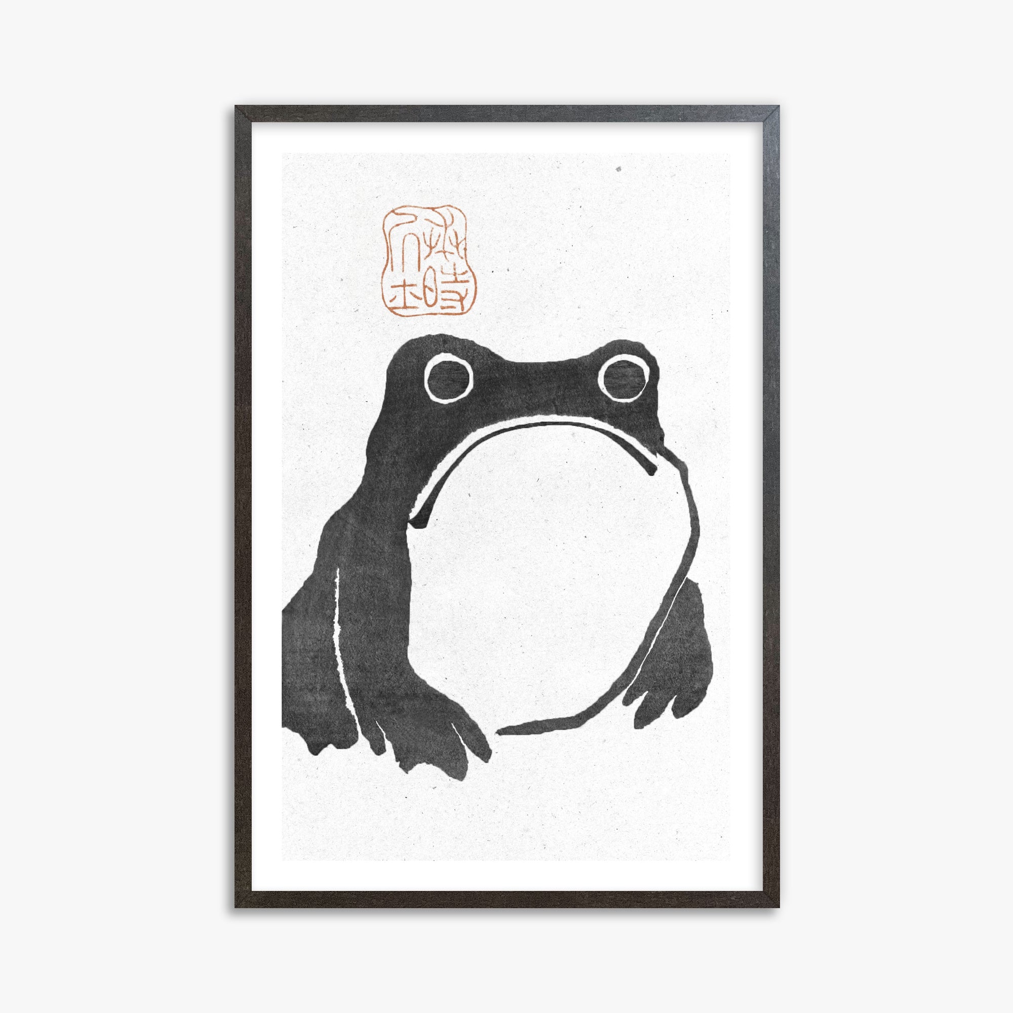 Matsumoto Hoji: The Toad - Monochrome-Style, 61x91cm Framed Art Reproduction With Espresso Frame