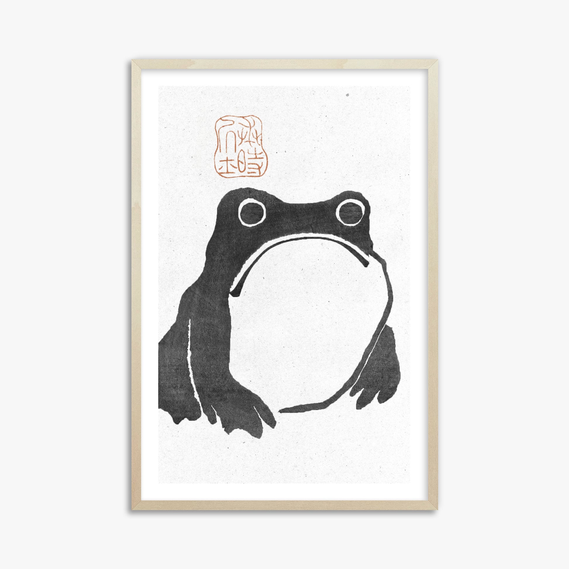 Matsumoto Hoji: The Toad - Monochrome-Style, 61x91cm Framed Art Reproduction With Lime Wood Frame