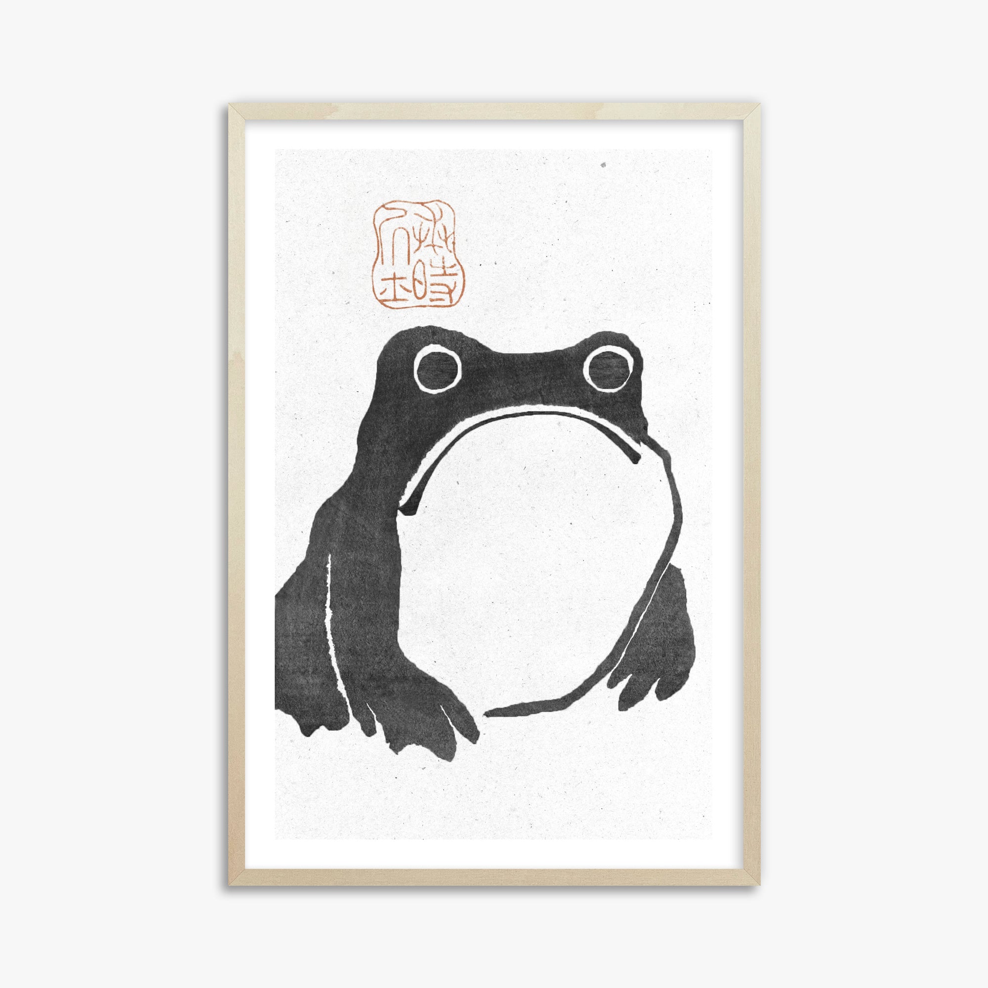 Matsumoto Hoji: The Toad - Monochrome-Style, 61x91cm Framed Art Reproduction With Lime Wood Frame