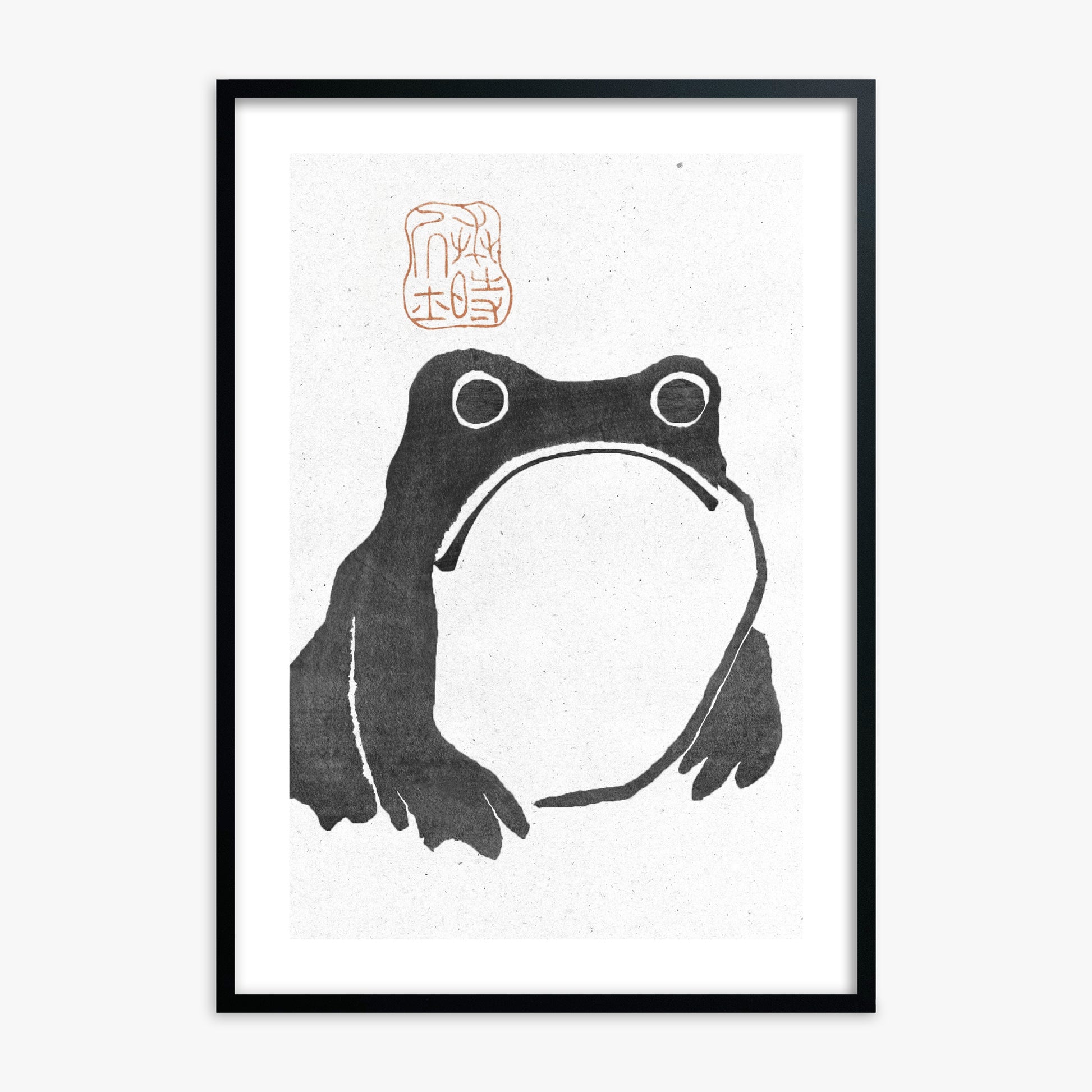 Matsumoto Hoji: The Toad - Monochrome-Style 50x70 cm Art Reproduction With Black Frame