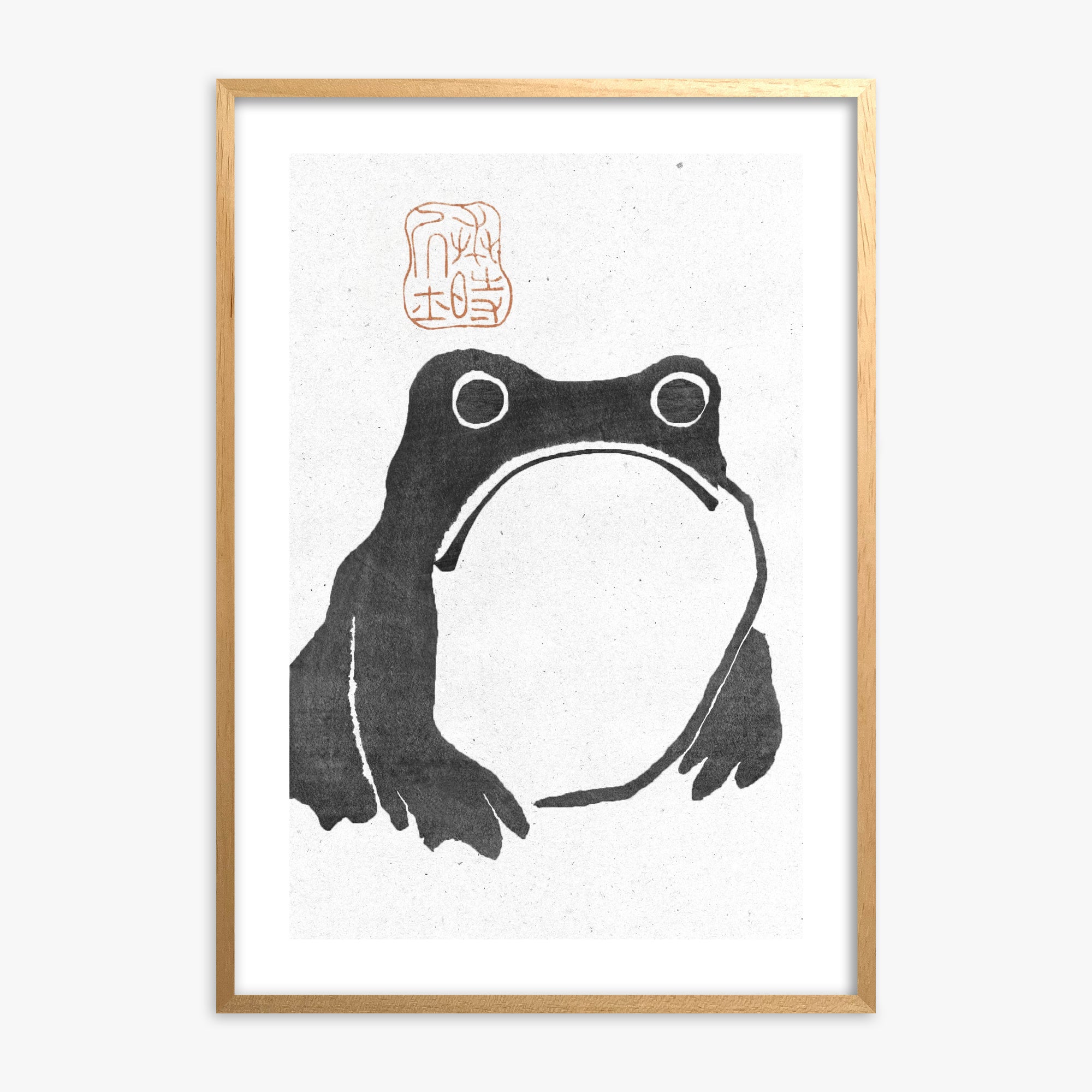 Matsumoto Hoji: The Toad - Monochrome-Style 50x70 cm Art Reproduction With Oak Frame