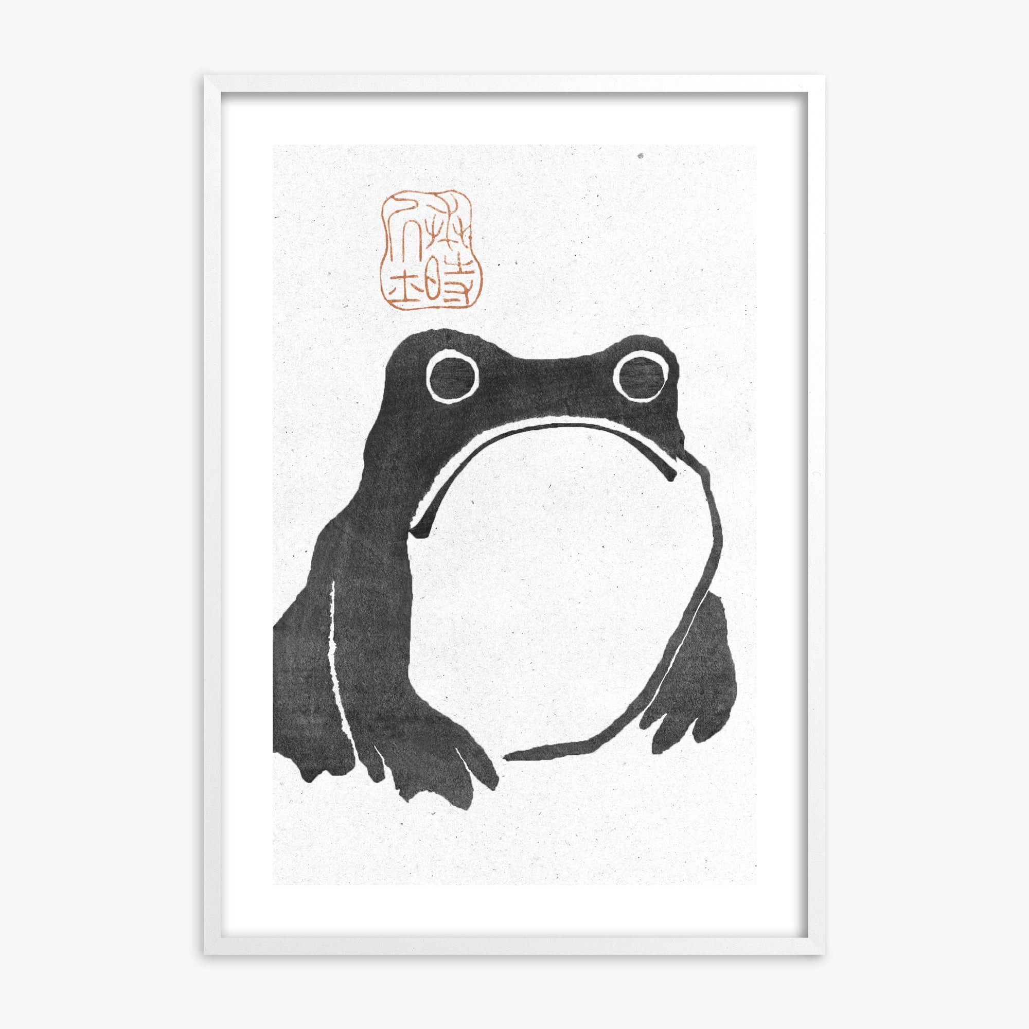 Matsumoto Hoji: The Toad - Monochrome-Style 50x70 cm Art Reproduction With White Frame