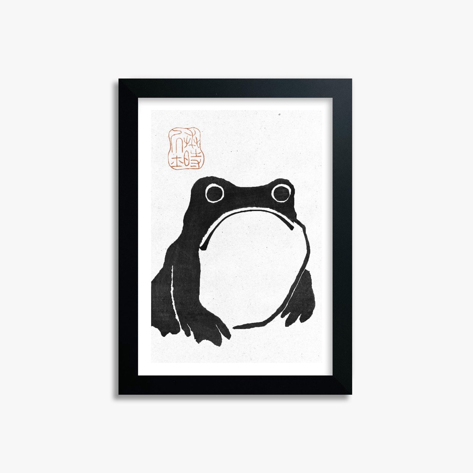 Matsumoto Hoji: The Toad - Monochrome-Style 21x30 cm Art Reproduction With Black Frame