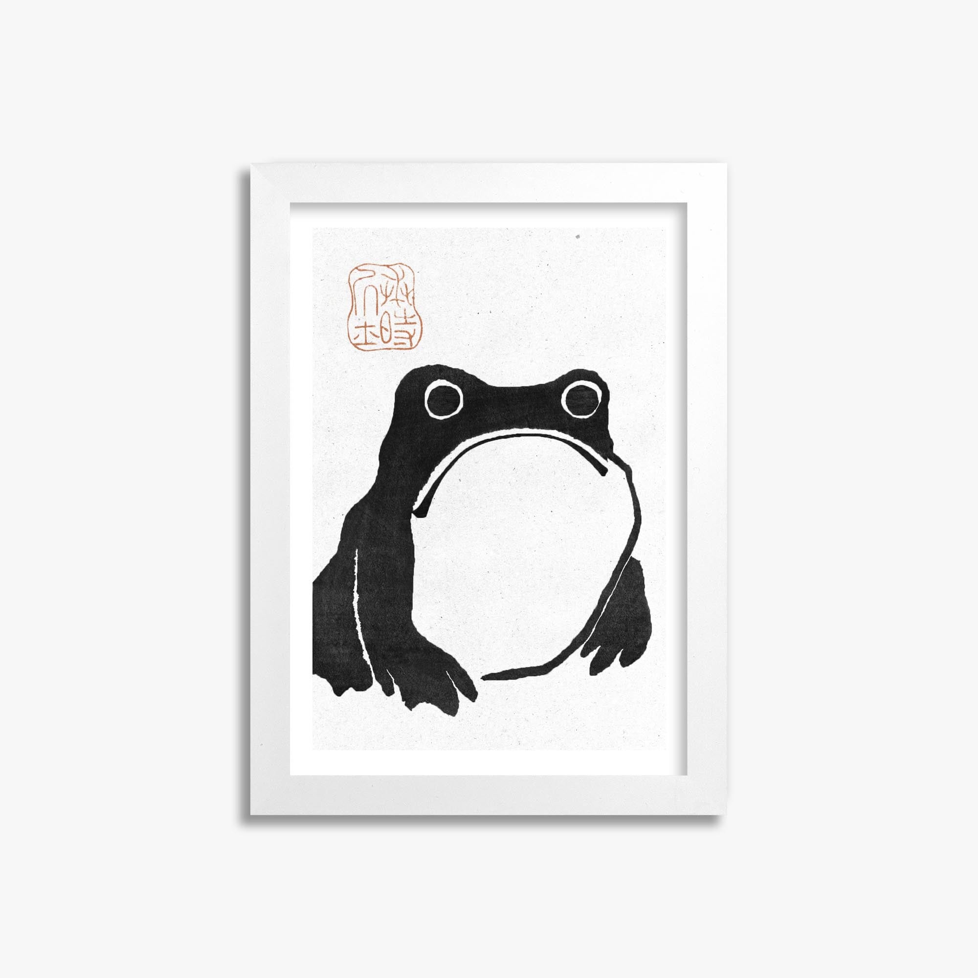 Matsumoto Hoji: The Toad - Monochrome-Style 21x30 cm Art Reproduction With White Frame