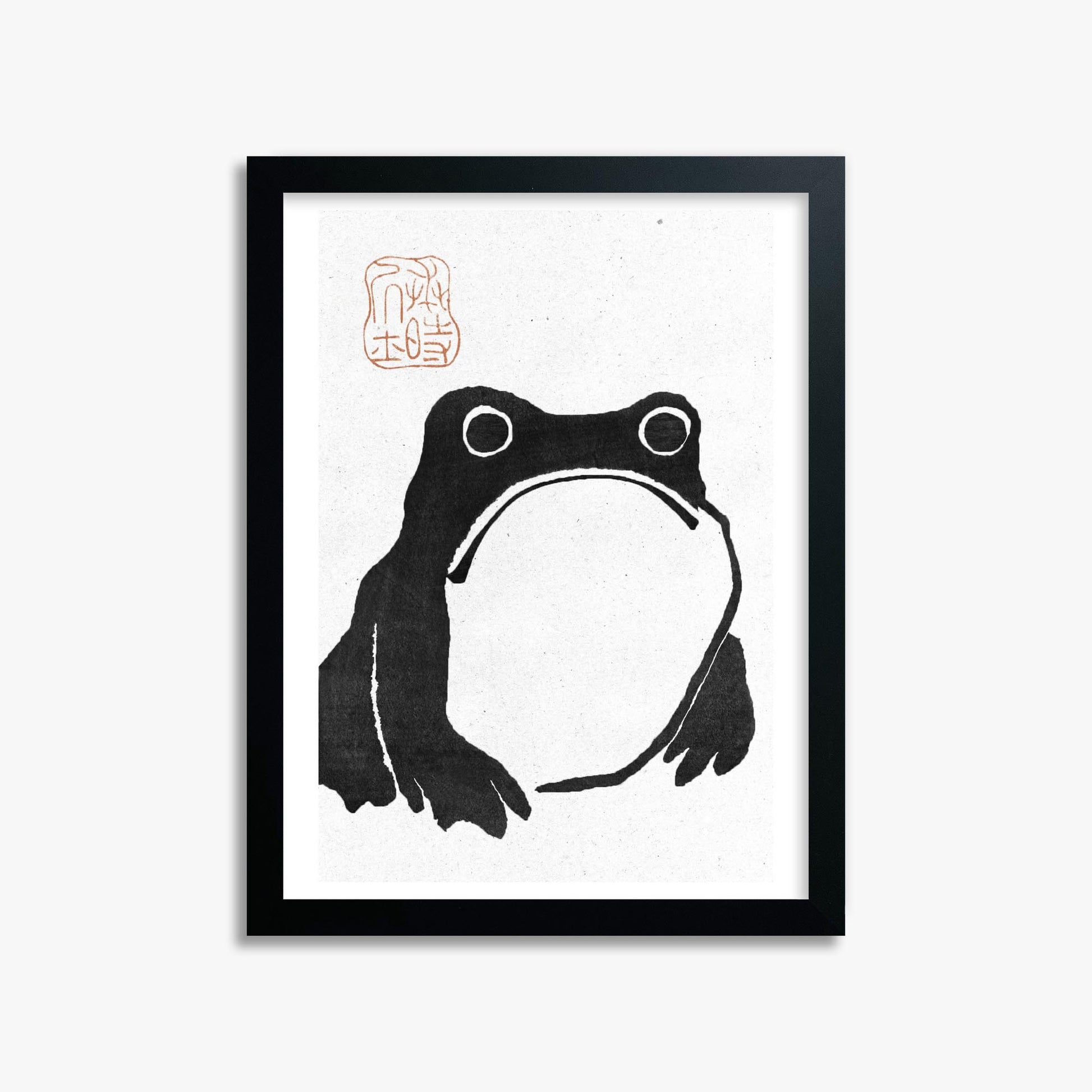 Matsumoto Hoji: The Toad - Monochrome-Style 30x40 cm Art Reproduction With Black Frame