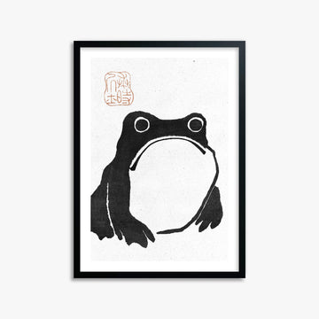 Matsumoto Hoji: The Toad - Monochrome-Style 50x70 cm Art Reproduction With Black Frame
