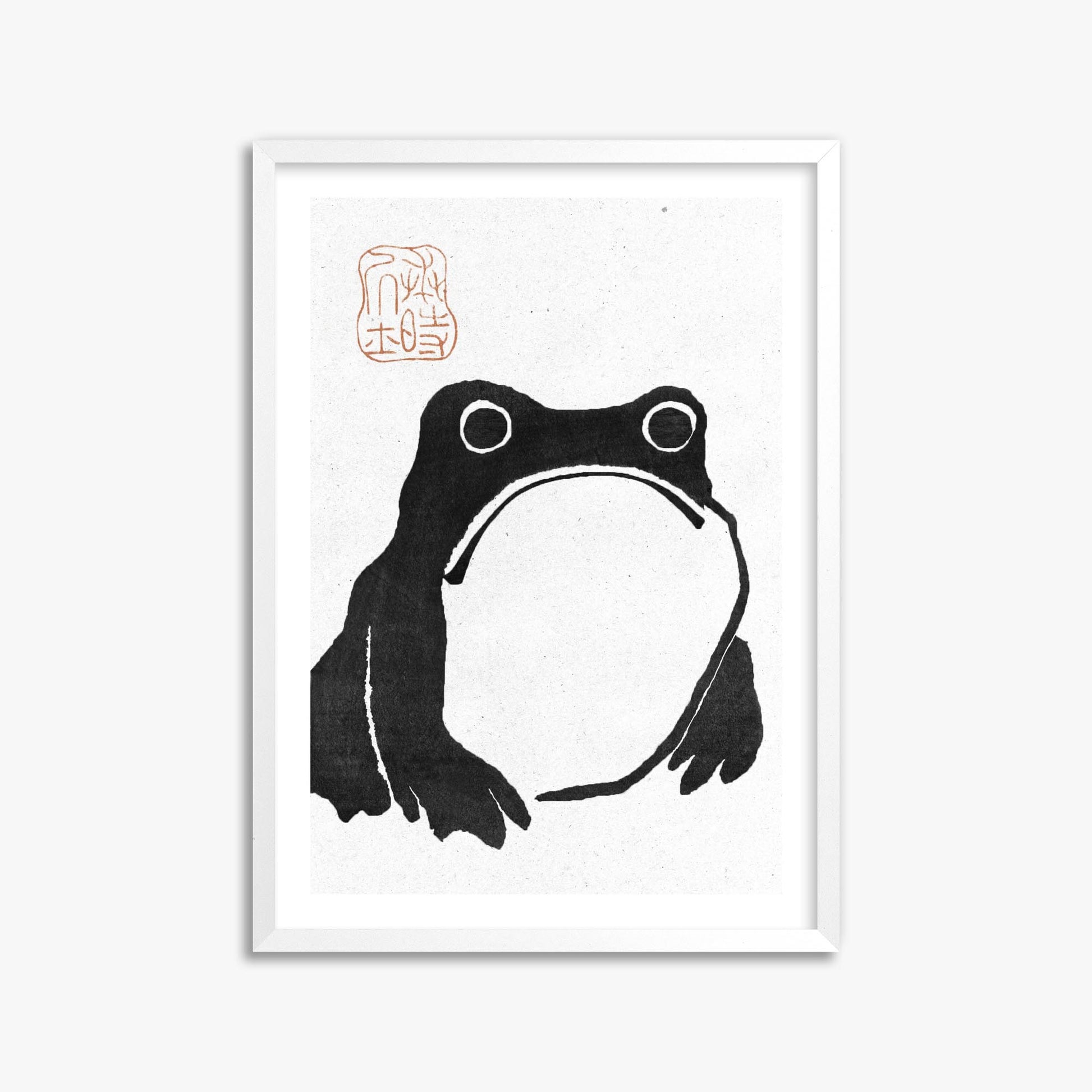 Matsumoto Hoji: The Toad - Monochrome-Style 50x70 cm Art Reproduction With White Frame