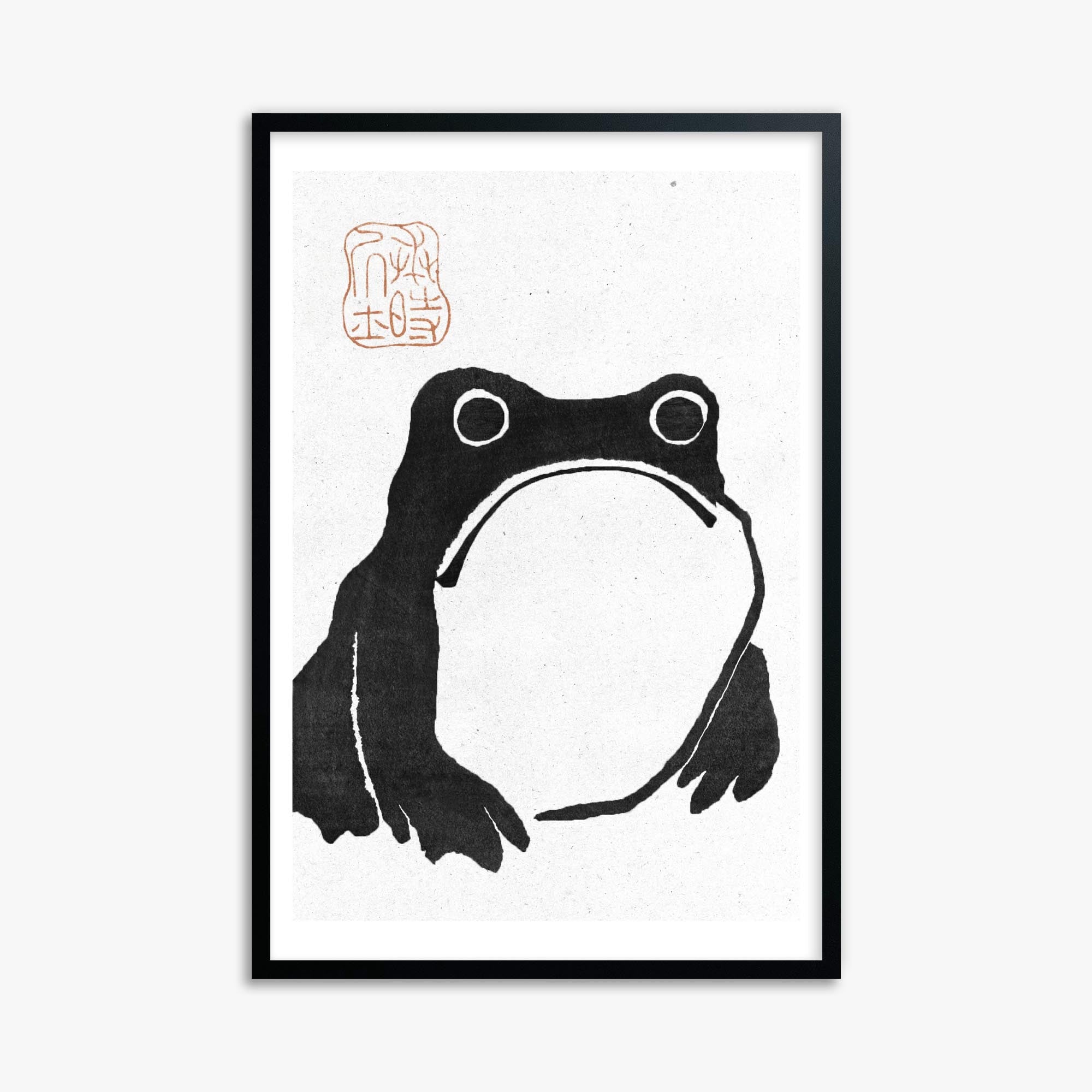 Matsumoto Hoji: The Toad - Monochrome-Style 61x91 cm Art Reproduction With Black Frame