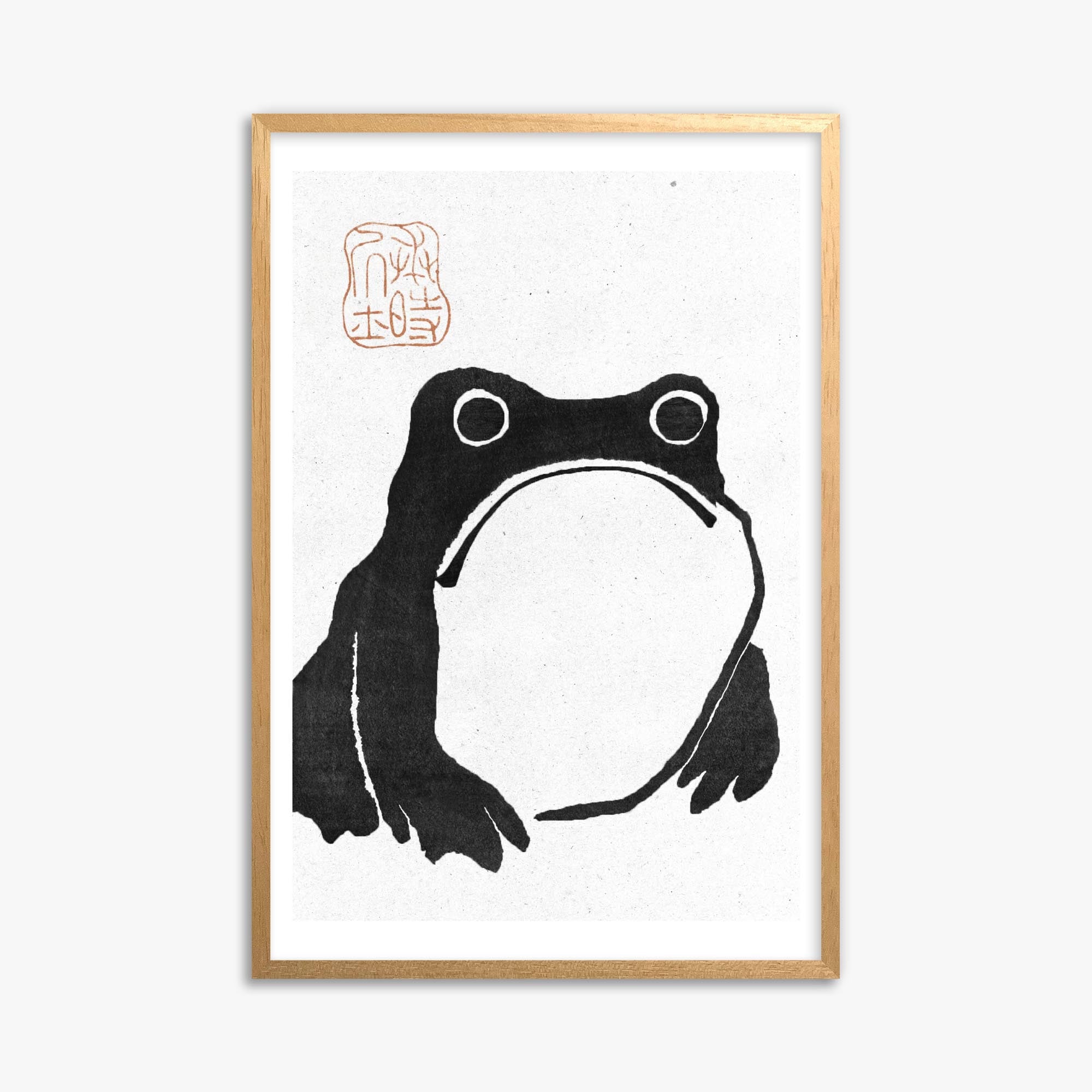 Matsumoto Hoji: The Toad - Monochrome-Style 61x91 cm Art Reproduction With Oak Frame