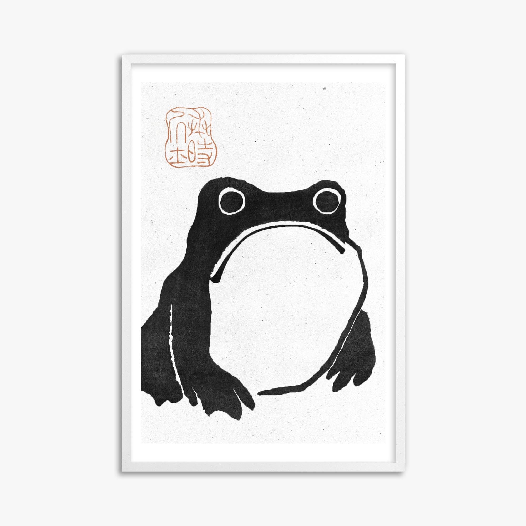 Matsumoto Hoji: The Toad - Monochrome-Style 61x91 cm Art Reproduction With White Frame