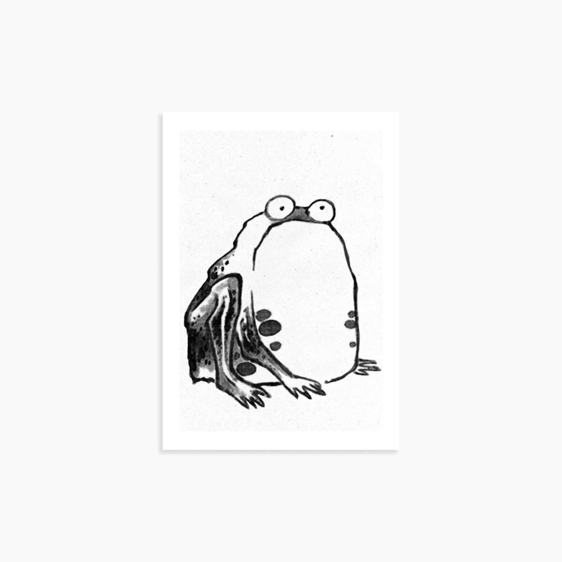 Itō Jakuchū: Sumo Toad - Monochrome-Style 21x30 cm Art Reproduction Unframed