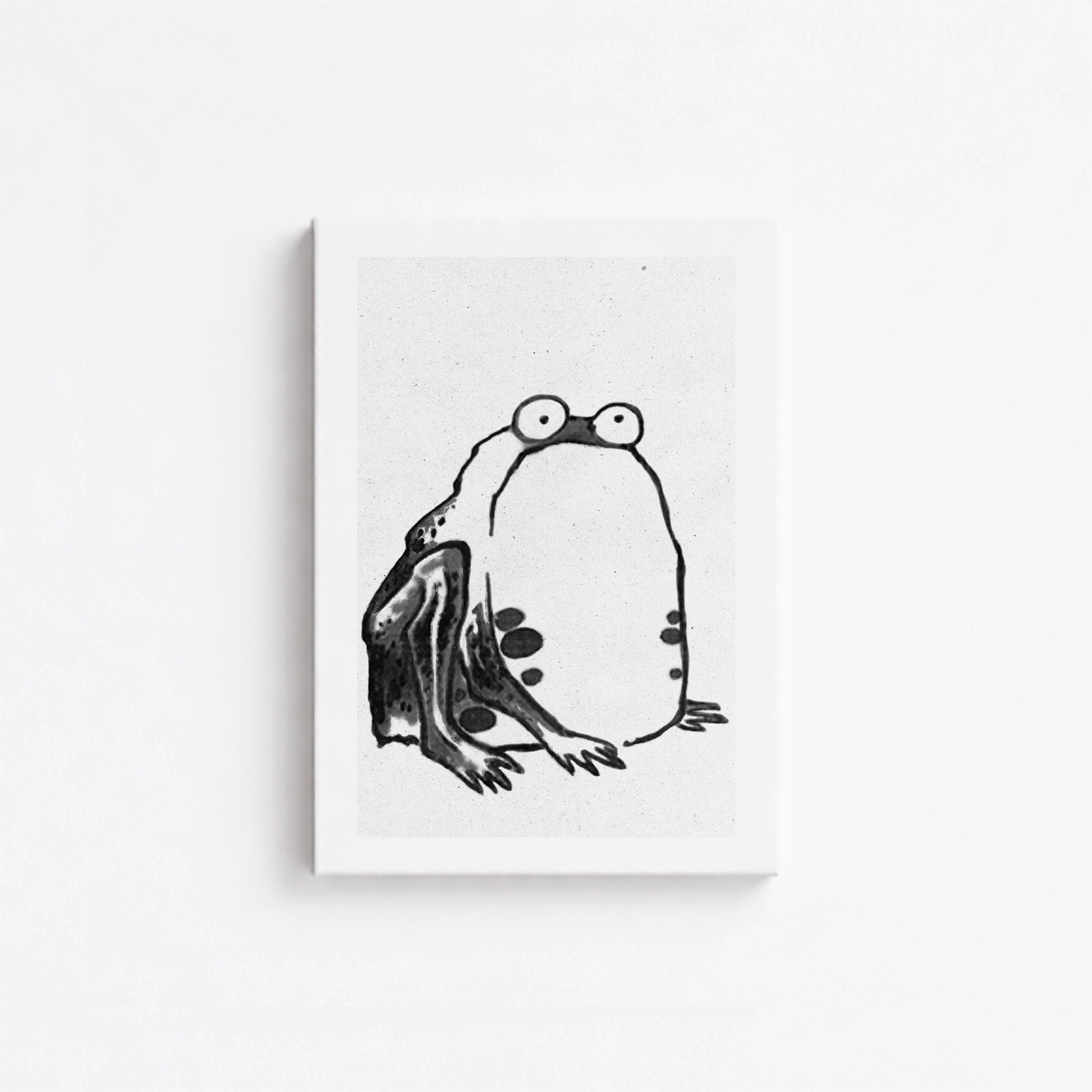 Itō Jakuchū: Sumo Toad - Monochrome-Style, 21x30cm Satin Canvas Art Reproduction