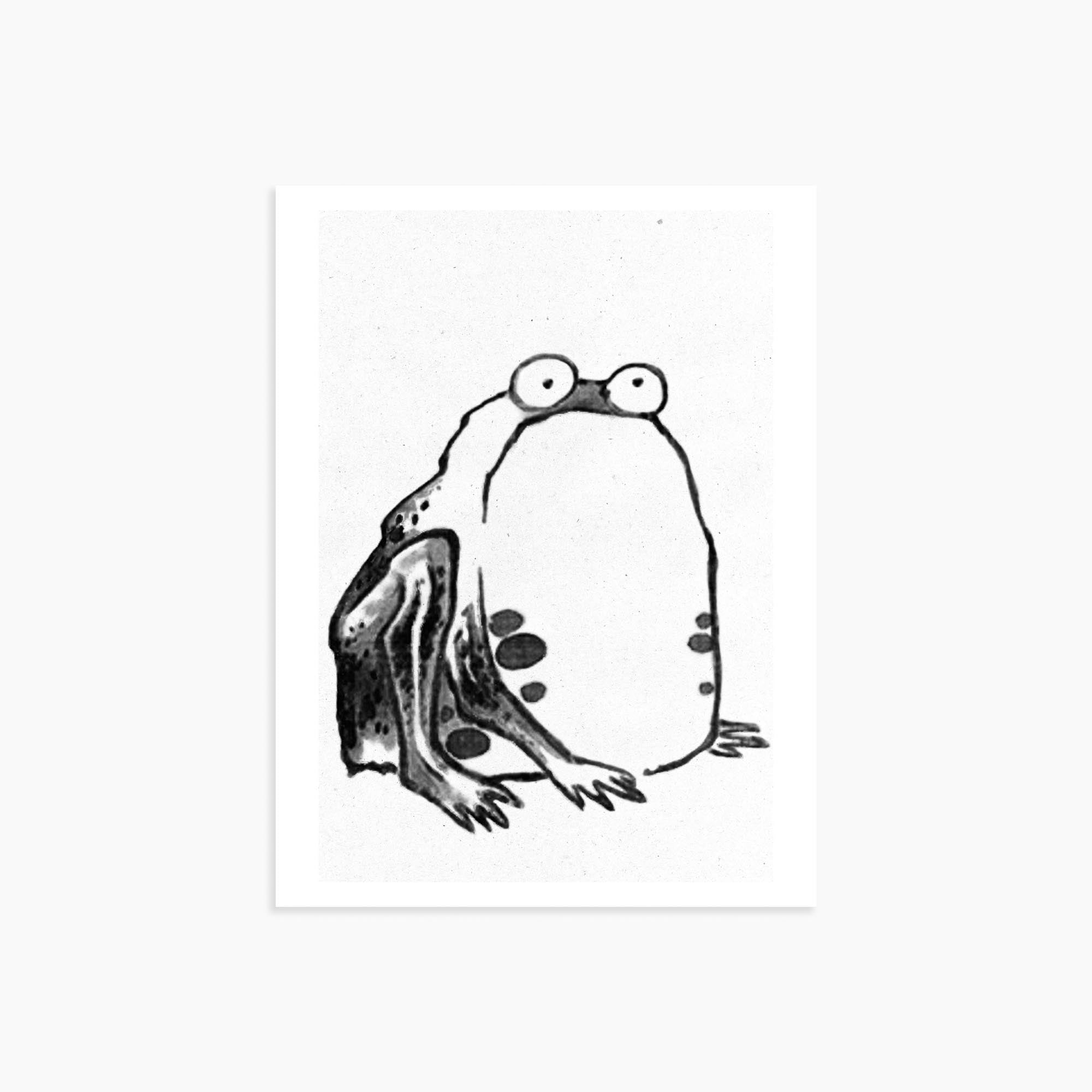 Itō Jakuchū: Sumo Toad - Monochrome-Style 30x40 cm Art Reproduction Unframed