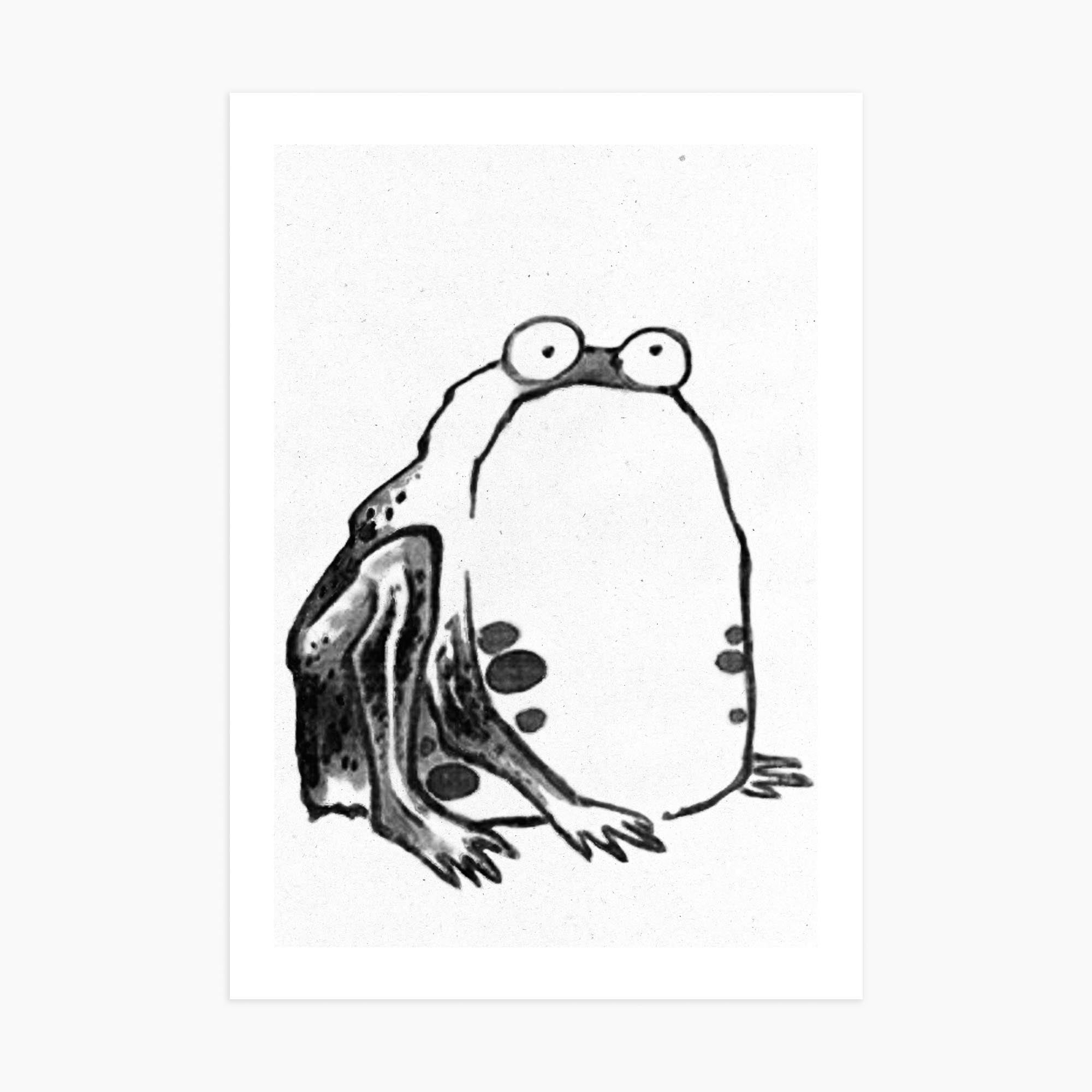 Itō Jakuchū: Sumo Toad - Monochrome-Style 70x100 cm Art Reproduction Unframed