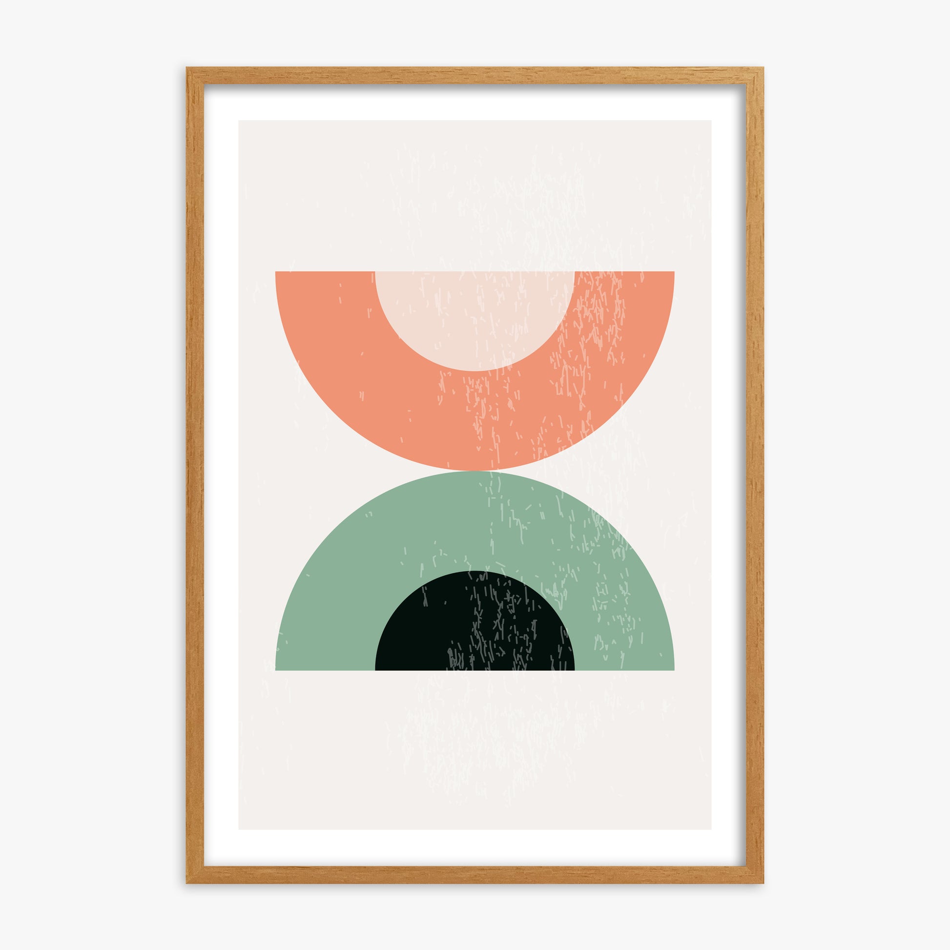 Sunset Balance, 70x100cm Framed Poster With Oak Frame