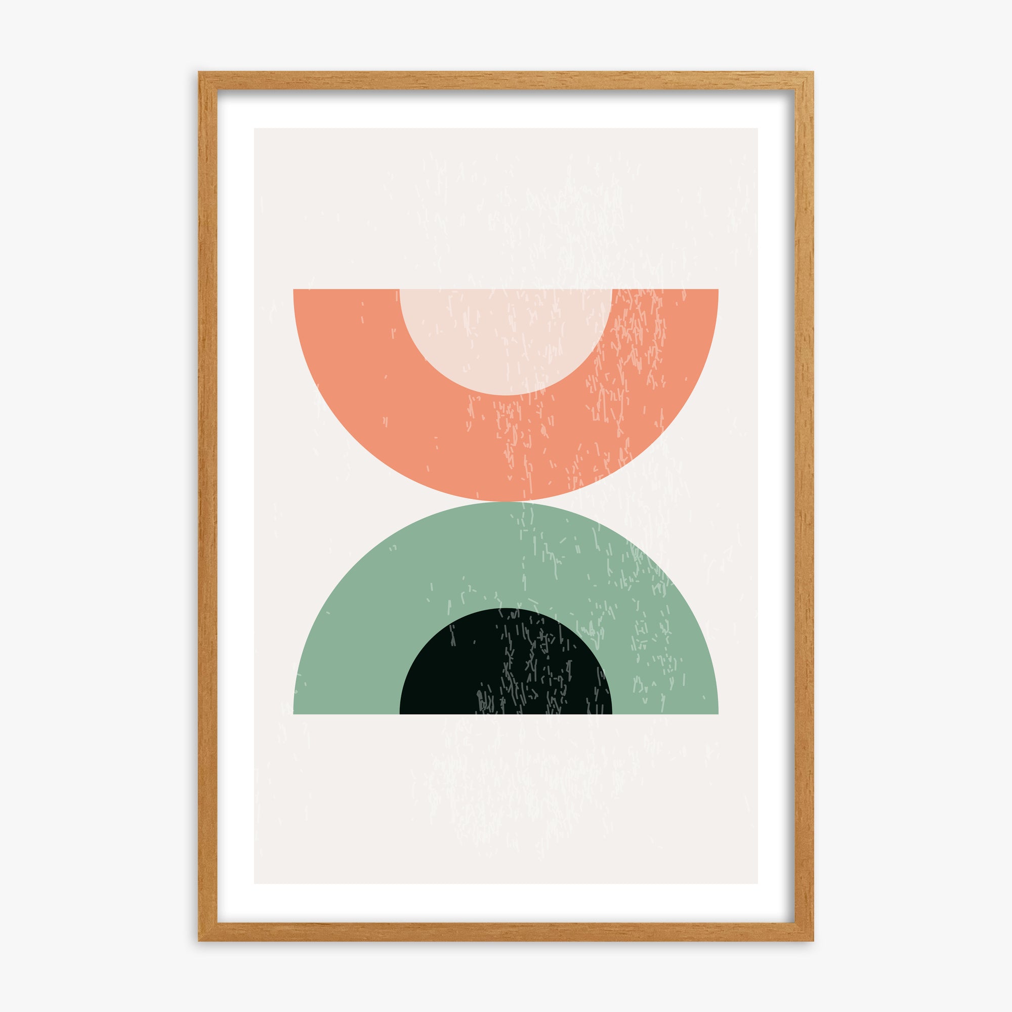 Sunset Balance, 70x100cm Framed Poster With Oak Frame