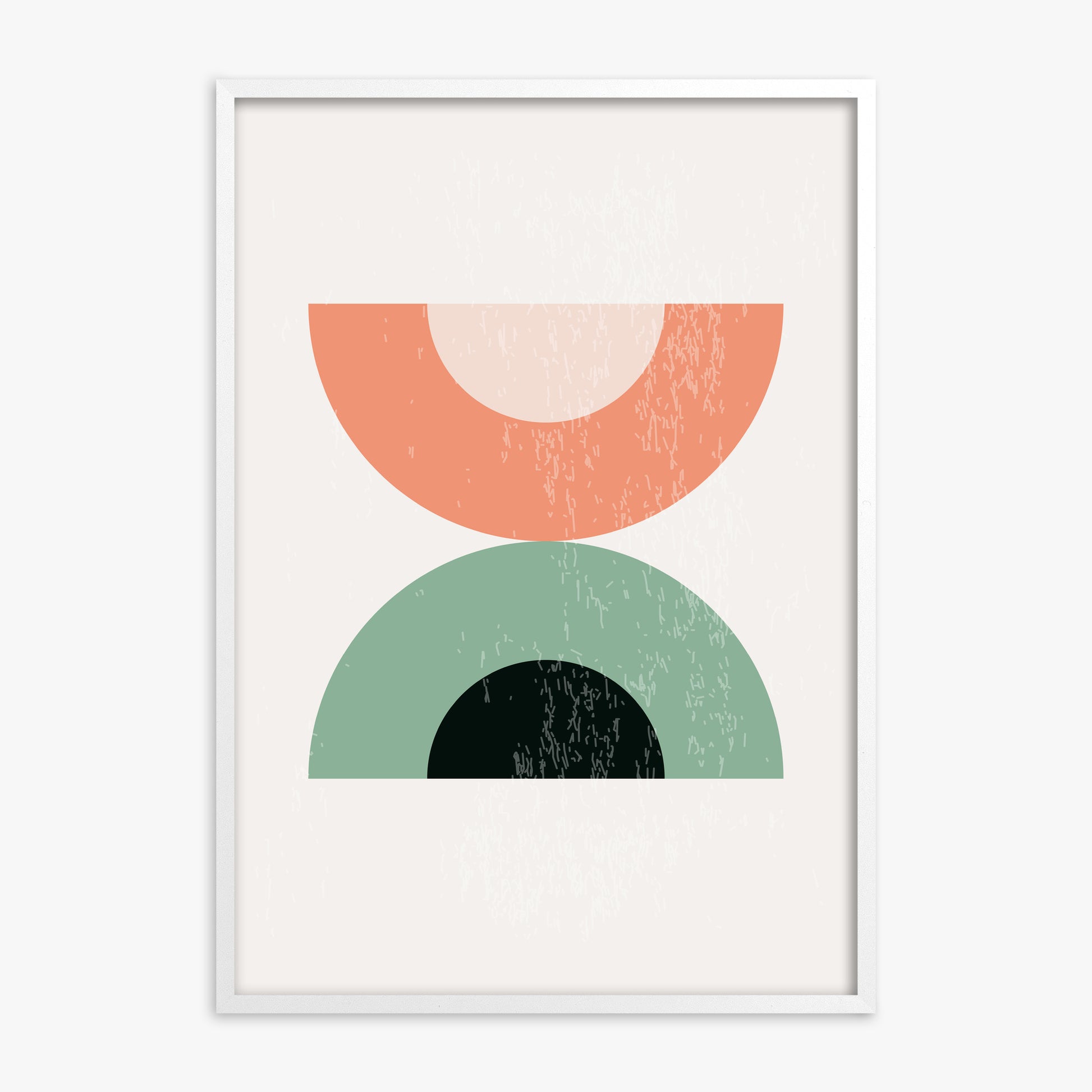 Sunset Balance, White Framed Poster With White Frame