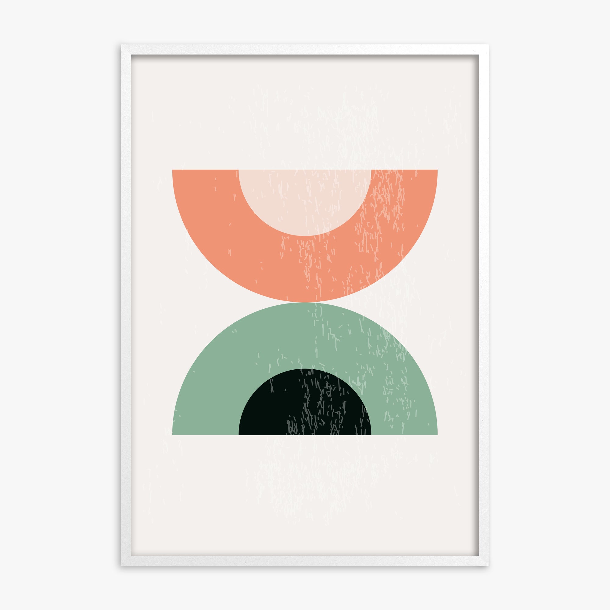 Sunset Balance, White Framed Poster With White Frame
