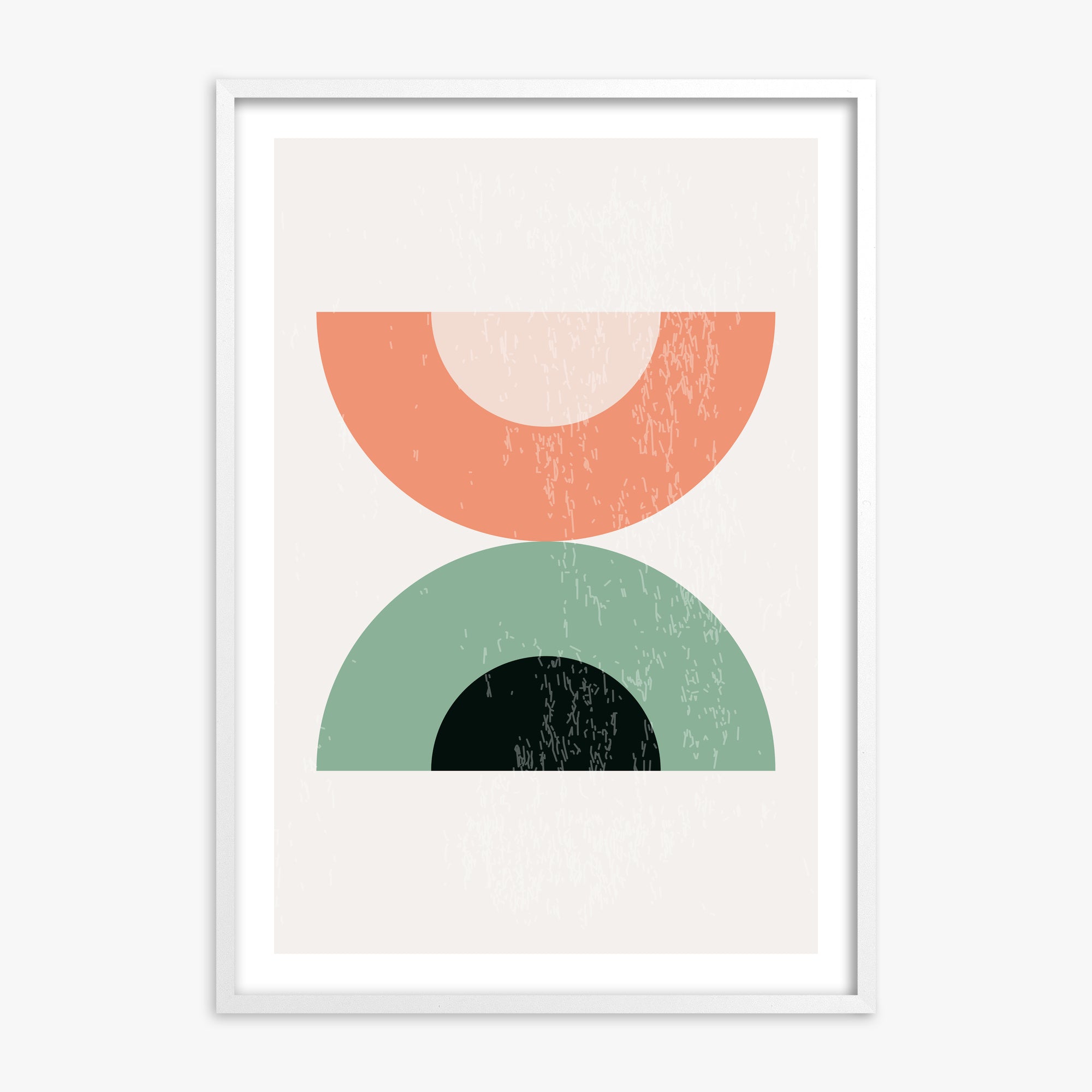 Sunset Balance, 70x100cm Framed Poster With White Frame